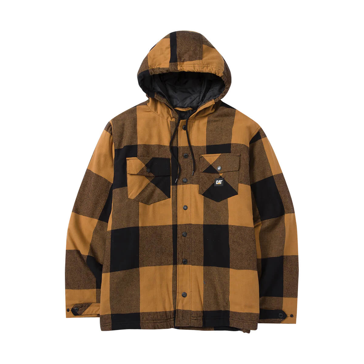 CAT Men's Hooded Flannel Shirt Jacket - Bronze