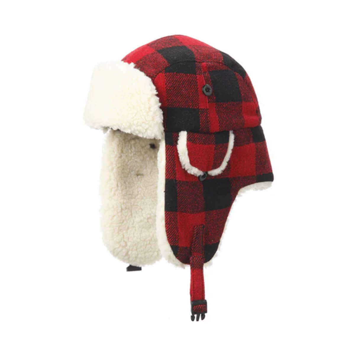 Buffalo Check Aviator Cap - Red