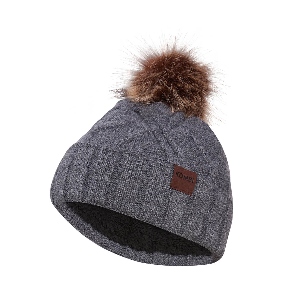 Cable Knit Women's Beanie - Grey - OS