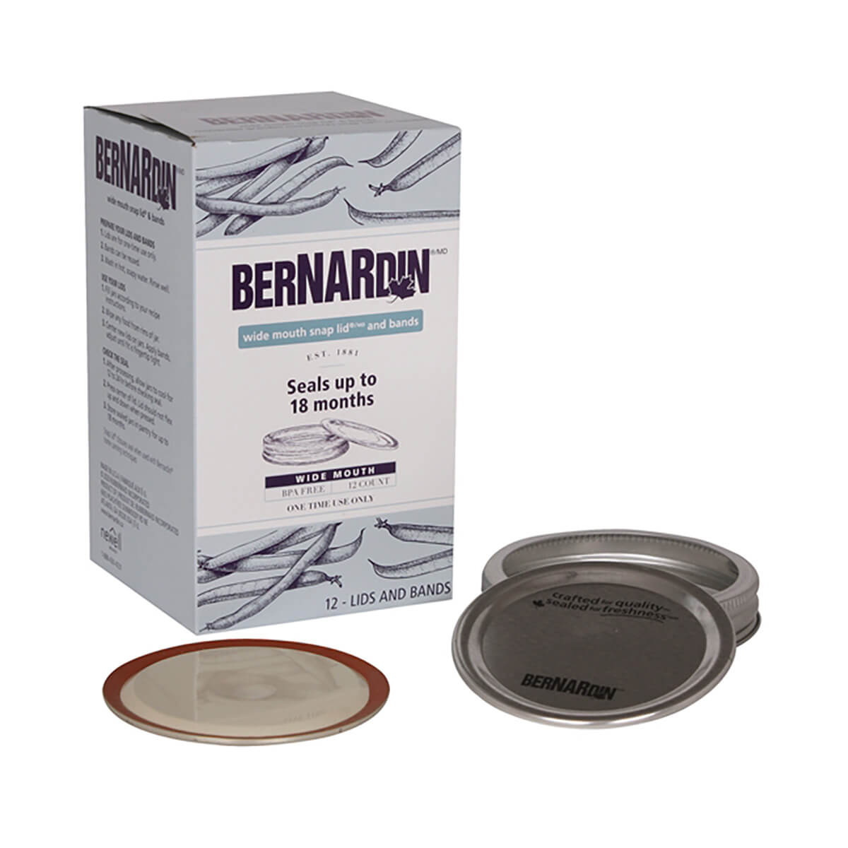 Bernardin Wide Mouth Lid with Bands - 12 pack