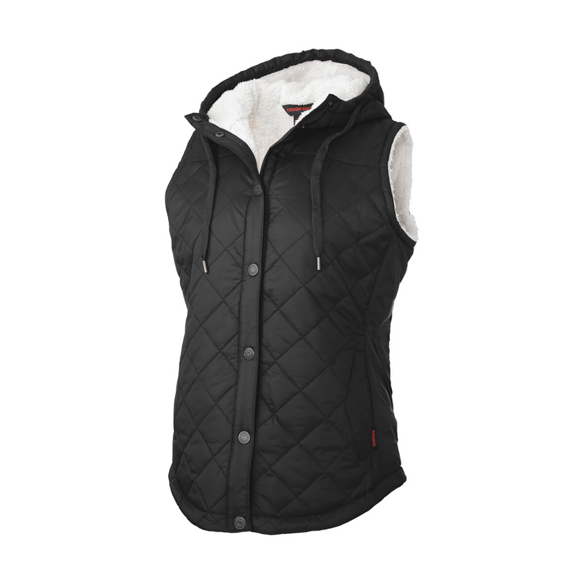 Tough Duck Lady's Quilted Sherpa Lined Vest - Black