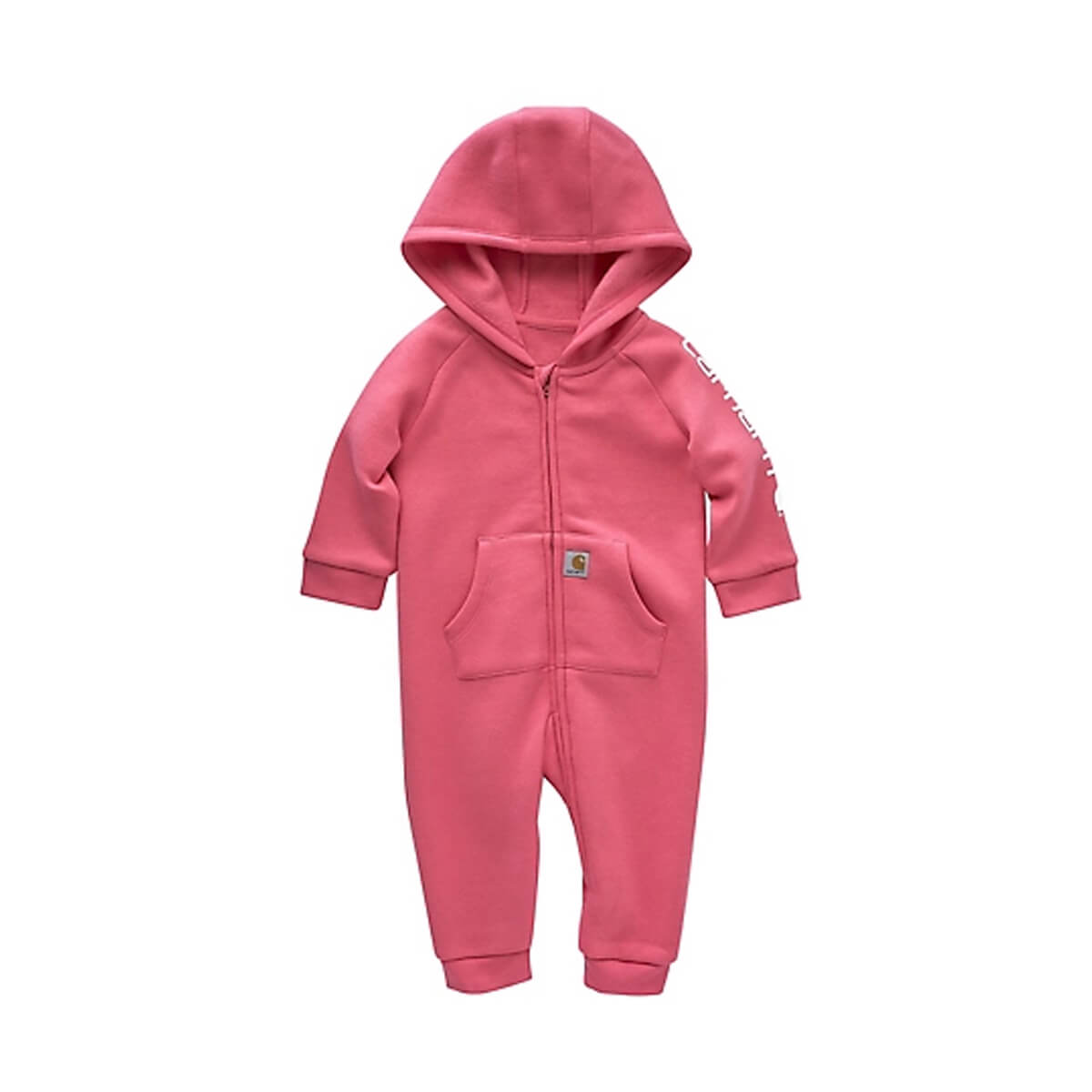 Carhartt Girls' Fleece Zip Front Hooded Coverall - Pink Rose