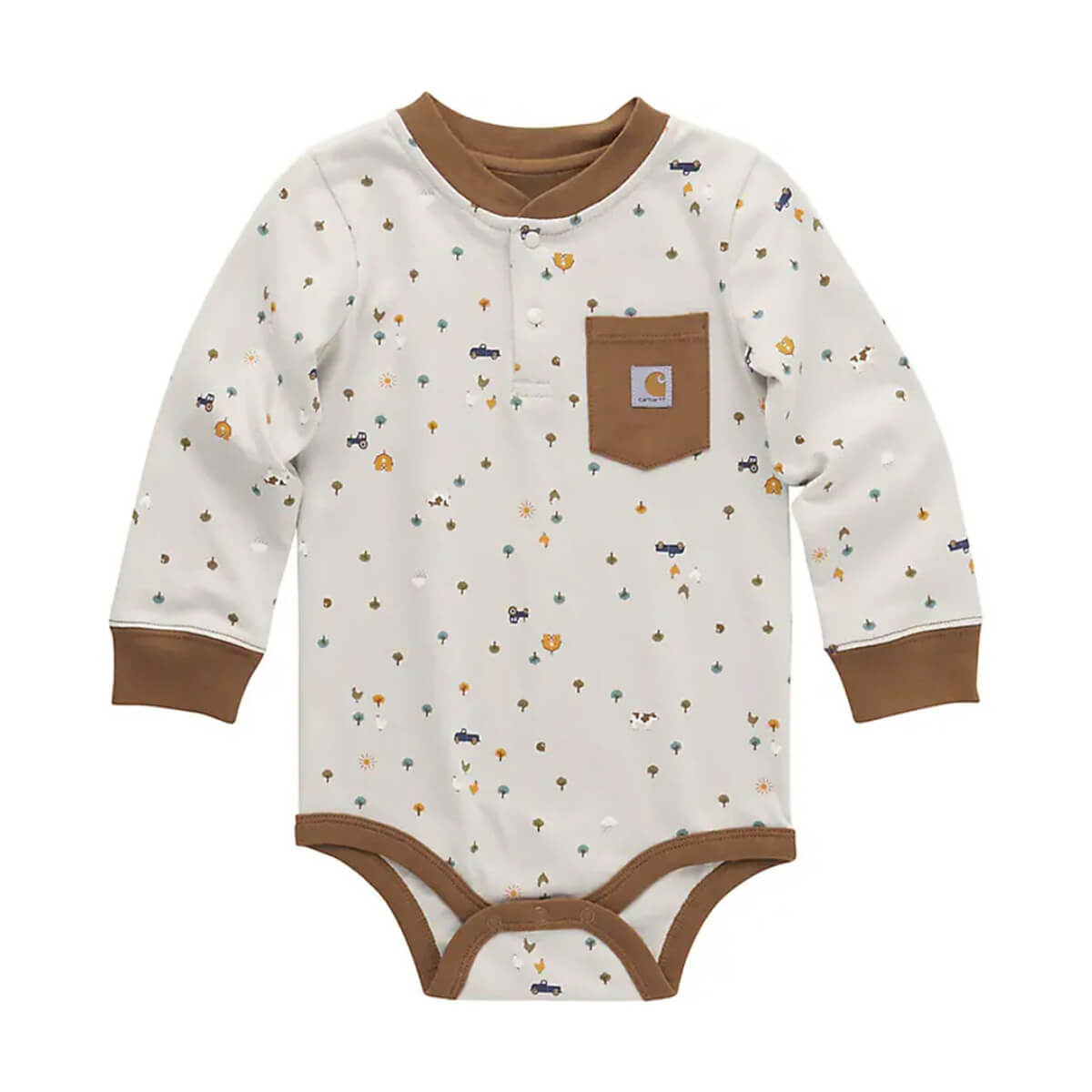 Carhartt Boys' Printed Henley Bodysuit - Beige