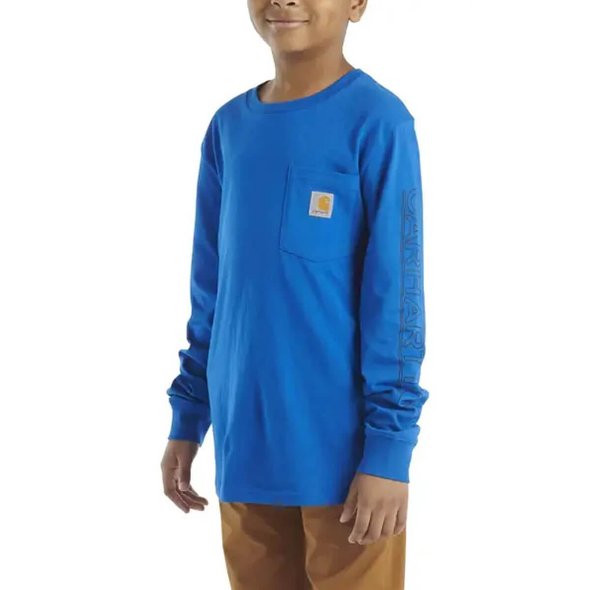 Carhartt Boys' Long-Sleeve Graphic Pocket T-Shirt - Blue