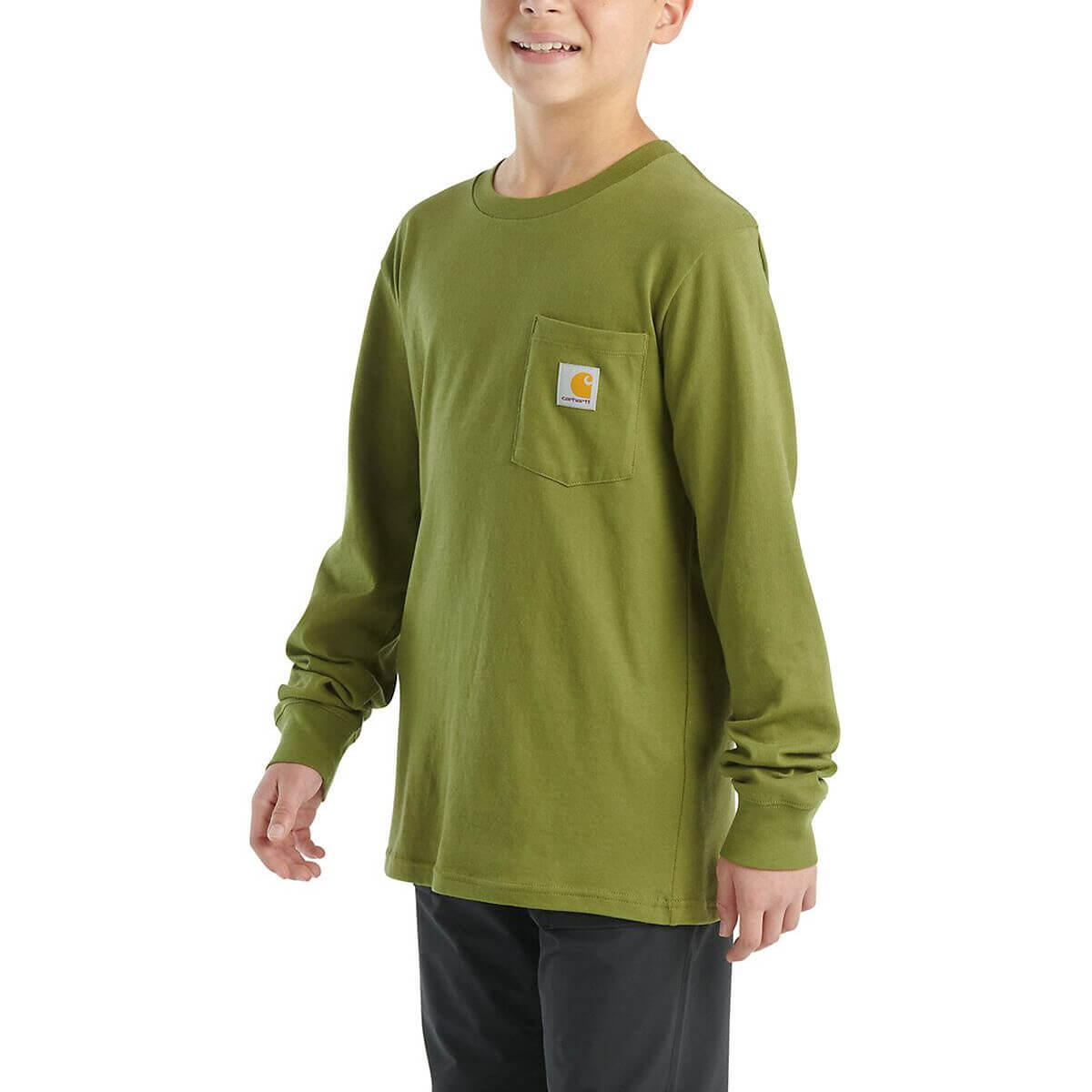 Carhartt Boys' Long-Sleeve Graphic Pocket T-Shirt - Olive