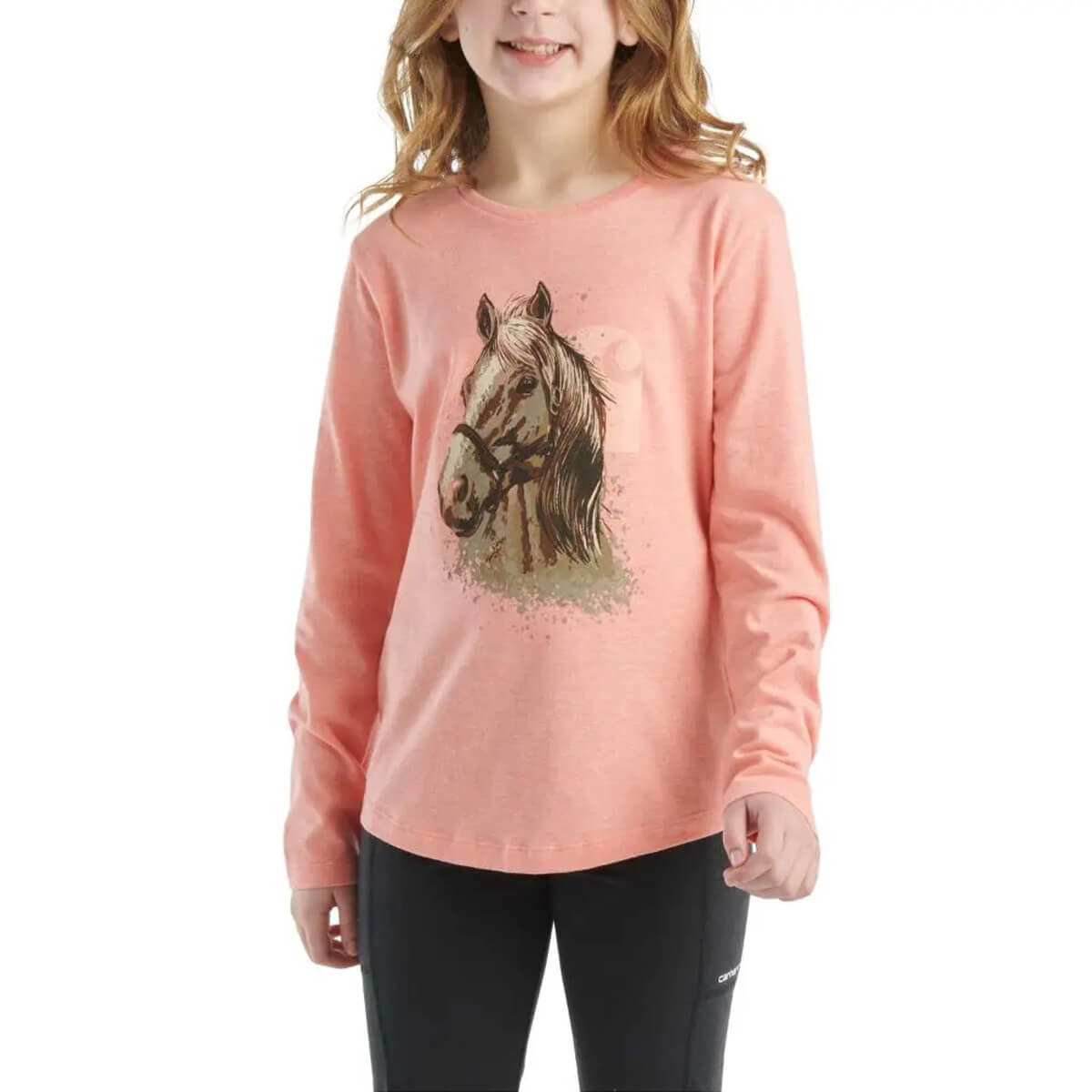 Carhartt Girls' Long Sleeve Horse T-Shirt - Pink