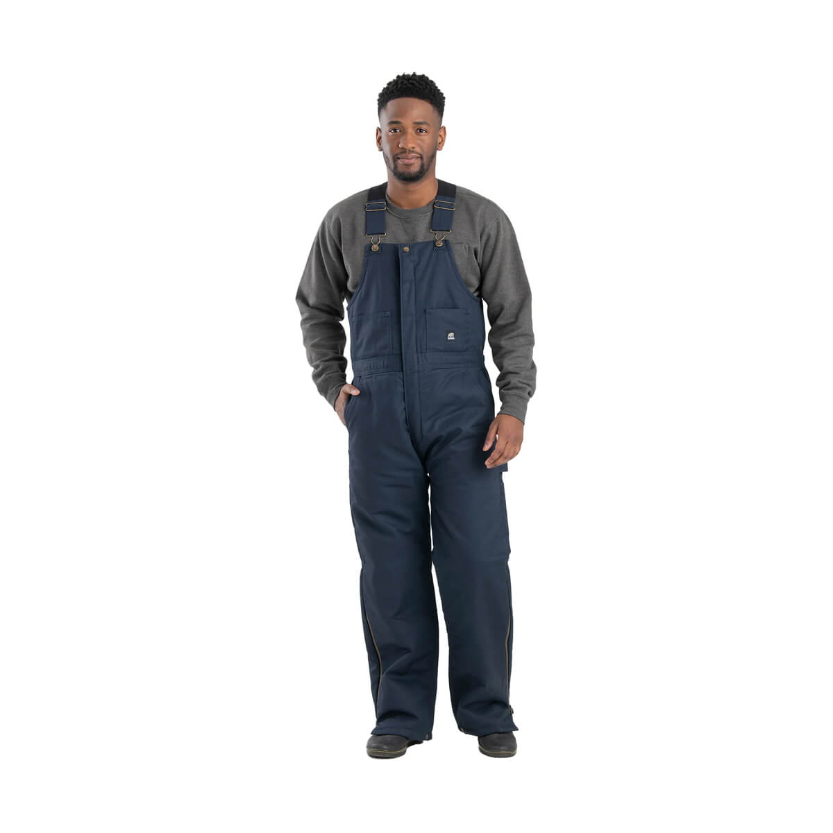 Berne Men's Heritage Twill Insulated Bib Overall - Navy