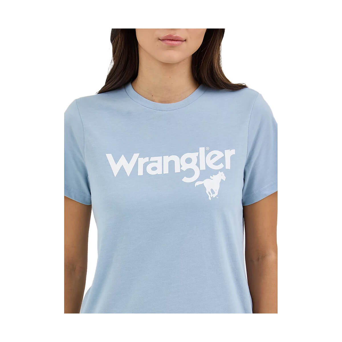 Wrangler Women's Kabel Logo T-Shirt - Dusty Blue
