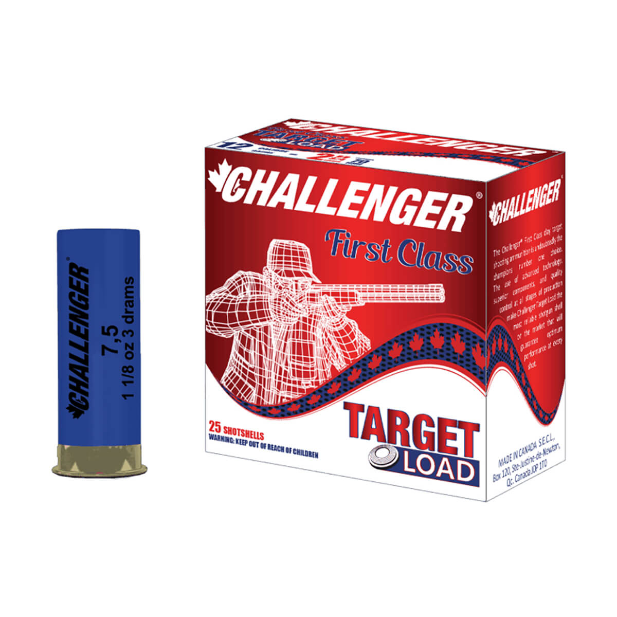 First Class Target Load 12 Gauge 8 Shot Size - 2-3/4-in - 25 Pack