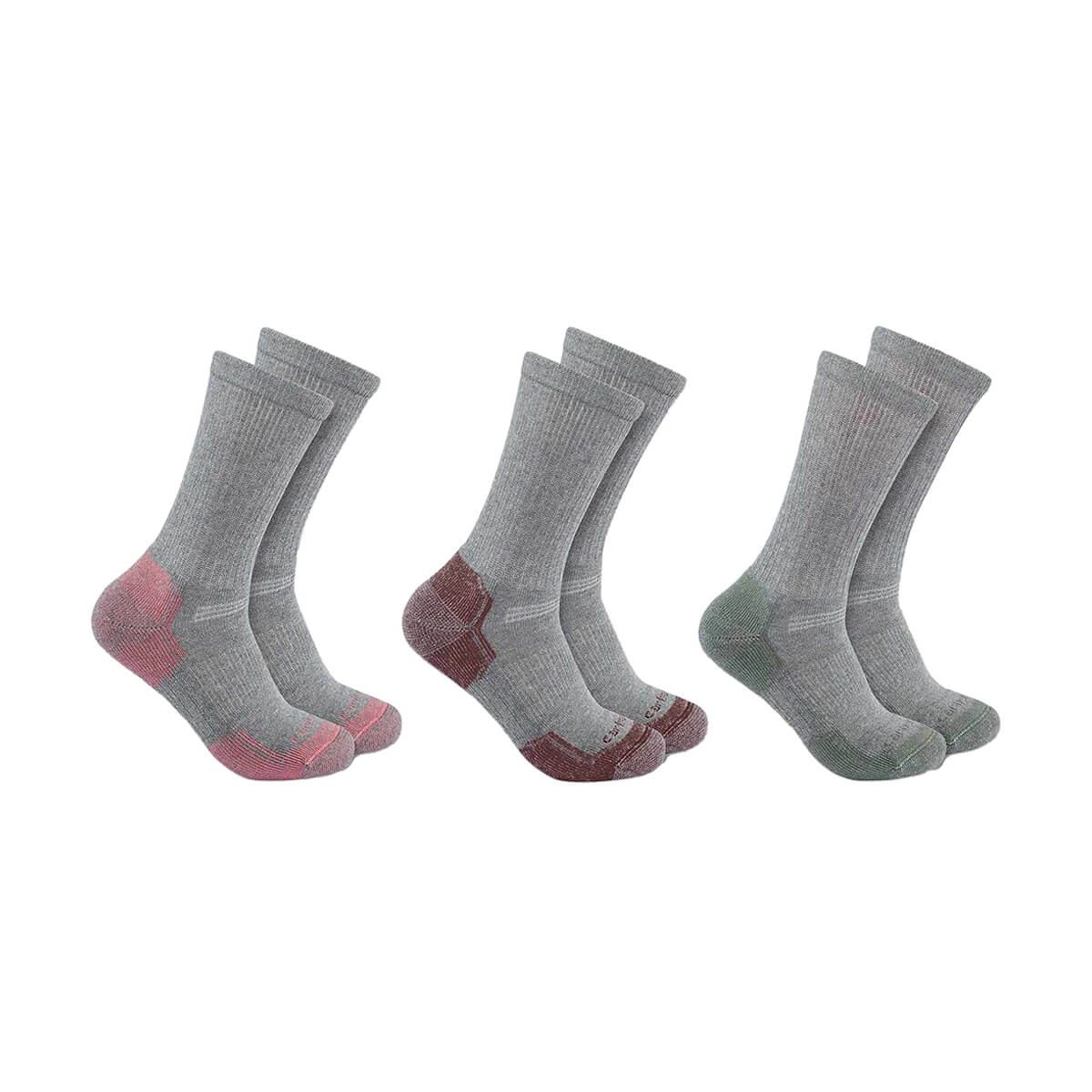 Carhartt Women's Midweight Cotton Crew Socks - Gray