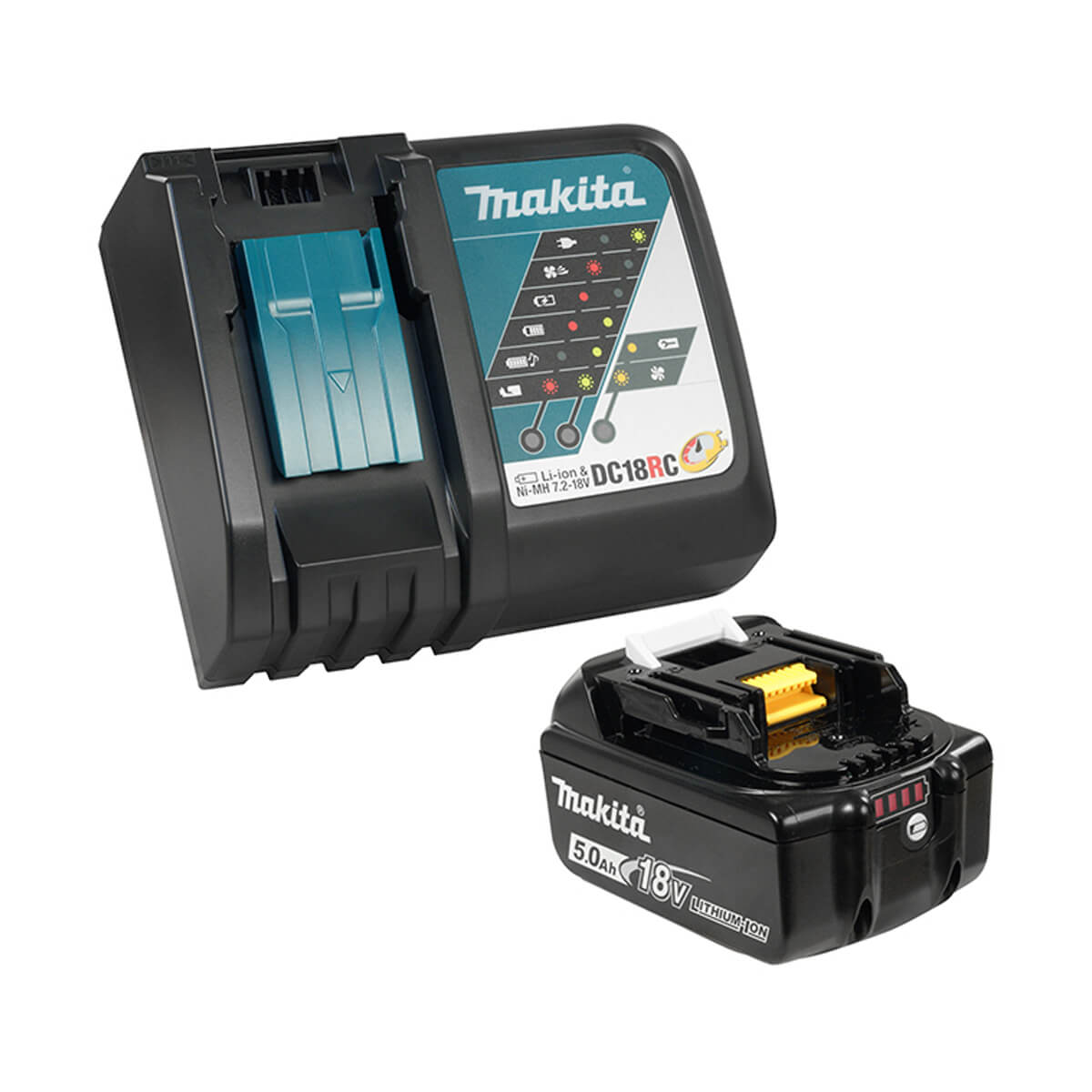 Makita Li-Ion Battery & Li-Ion Rapid Charger Kit - 18V (5Ah)