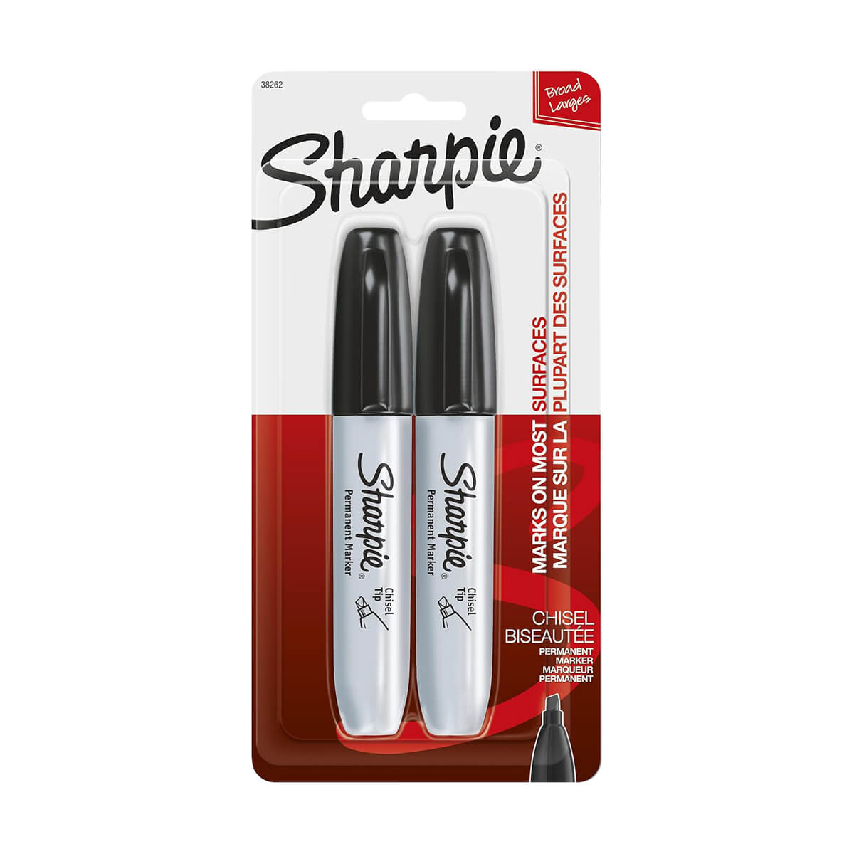 Sharpie Chisel Tip Permanent Marker - Black - 2 Pack