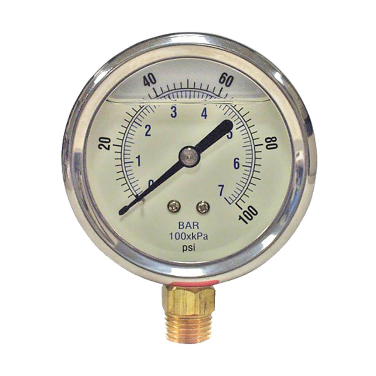 Glycerine Pressure Gauge - 2-1/2-in - 100 PSI