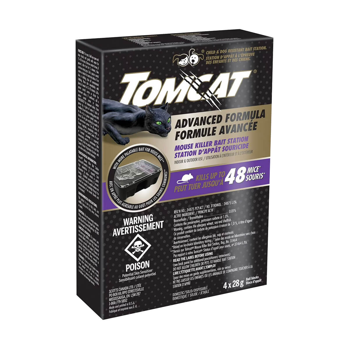 Tomcat Advanced Formula Disposable Mouse Killer Bait Station - 4 x 28 g