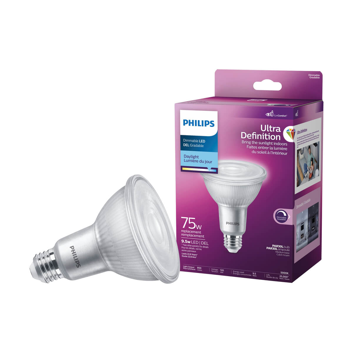 Philips LED PAR30L Light Bulb - 75W - Daylight