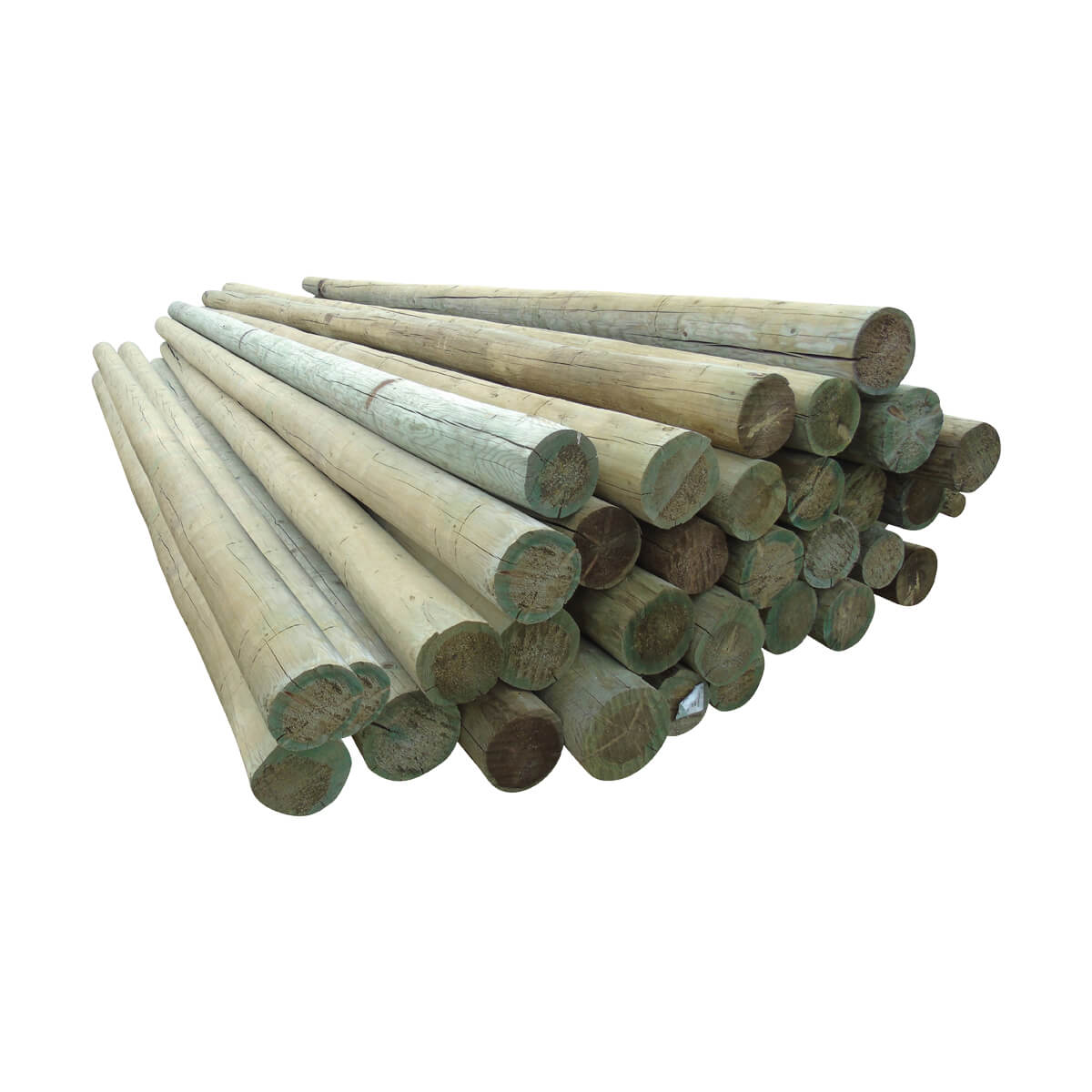 Peeled Fence Poles - Blunt - 6-in x 25-ft