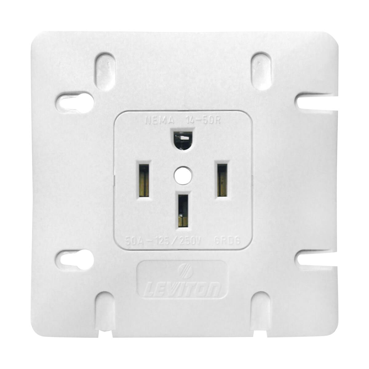 Stove Receptacle - 50 A - 125/250 V - Plastic - White - 1168-2-SP