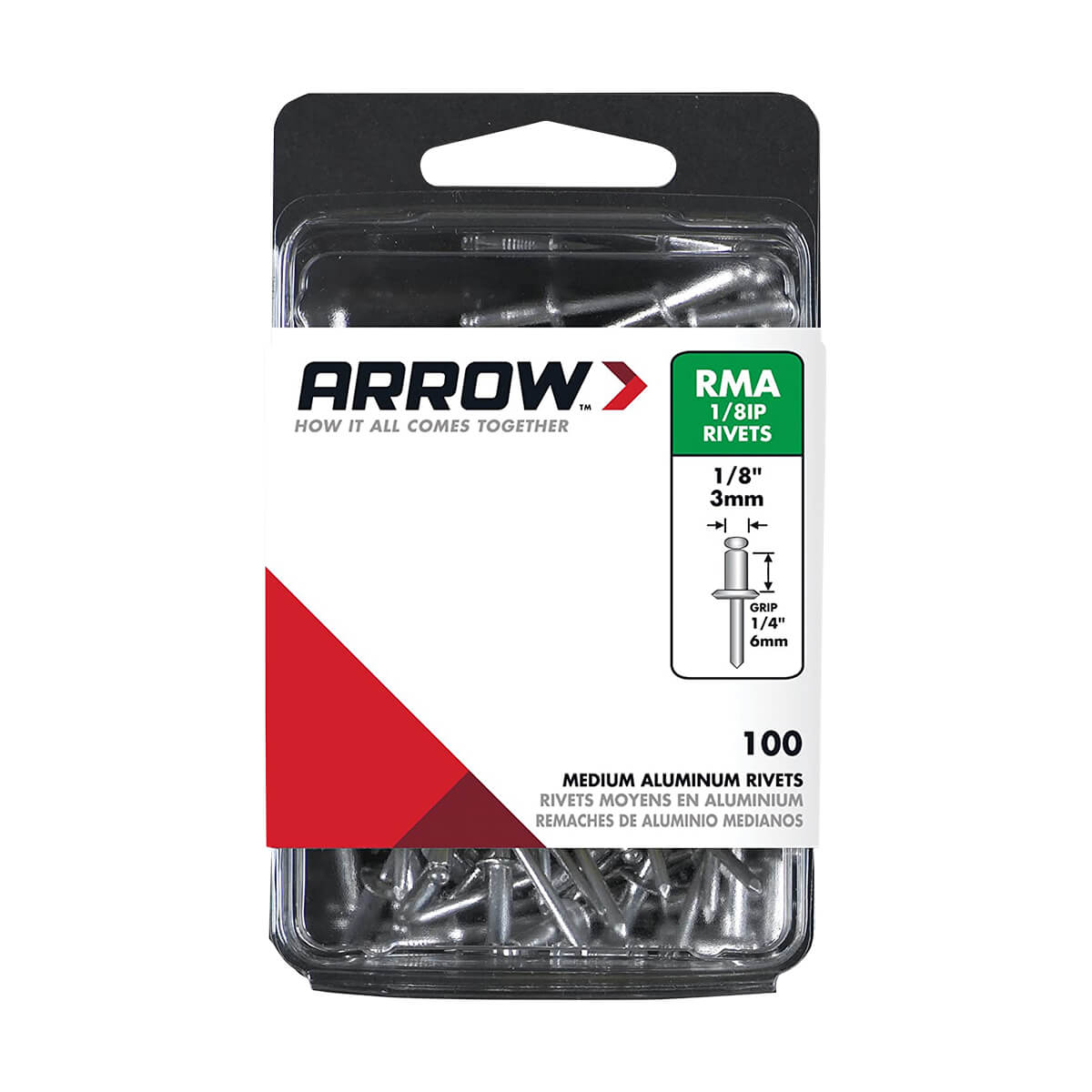 Aluminum Medium Rivets - 1/8-in - 100 Pack