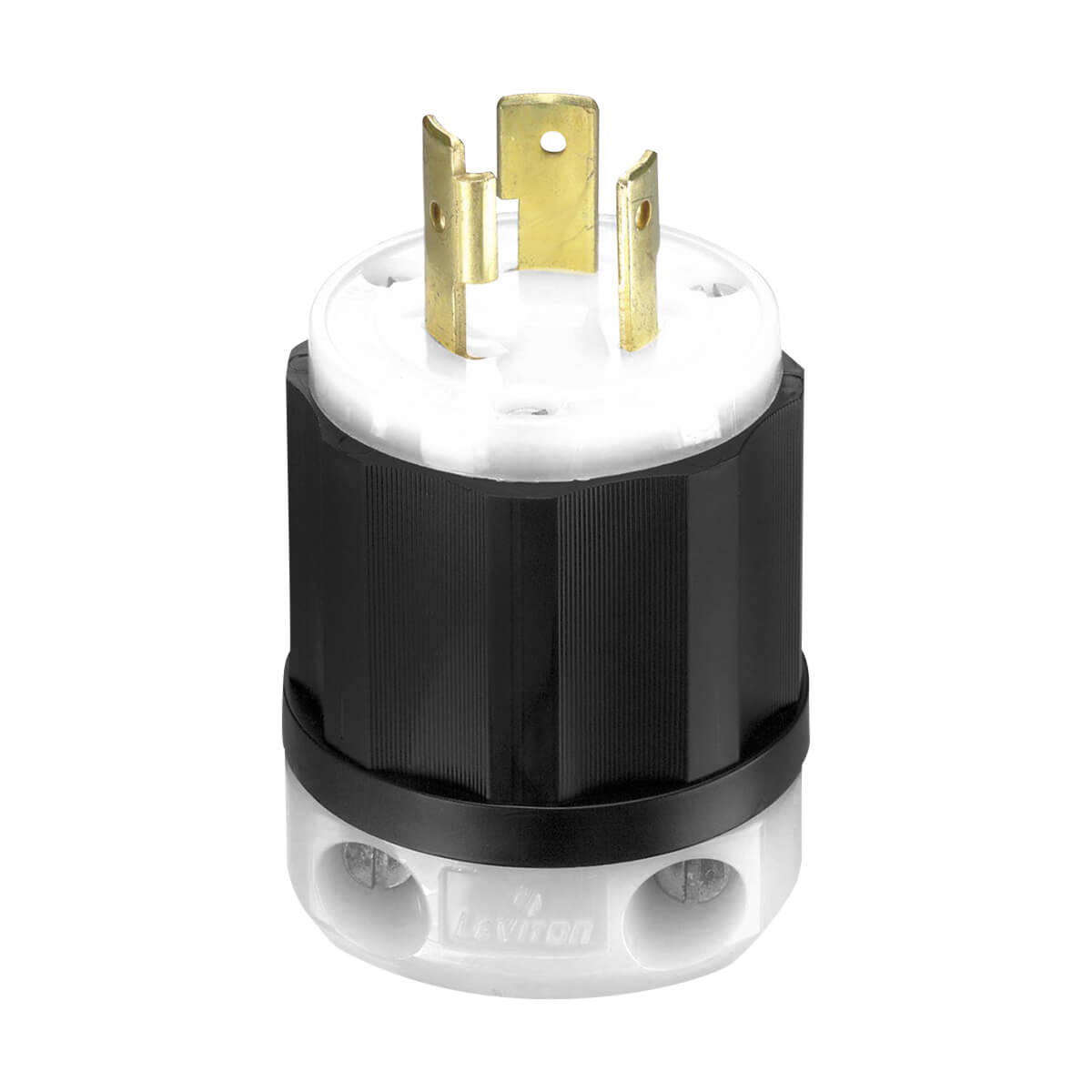20A 125V 2P 3W Locking Plug Industrial Grade Grounding Black/White