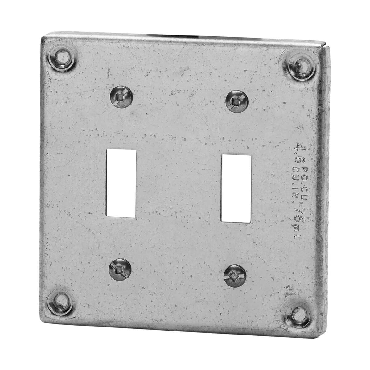 Square Cover Two Toggle Switch - 4-in