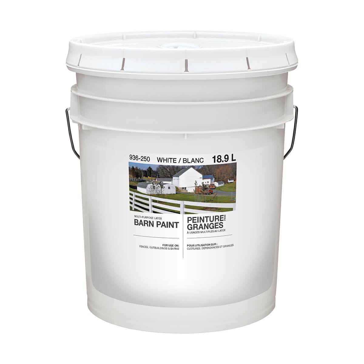 Latex Barn Paint - White - 18.9 L