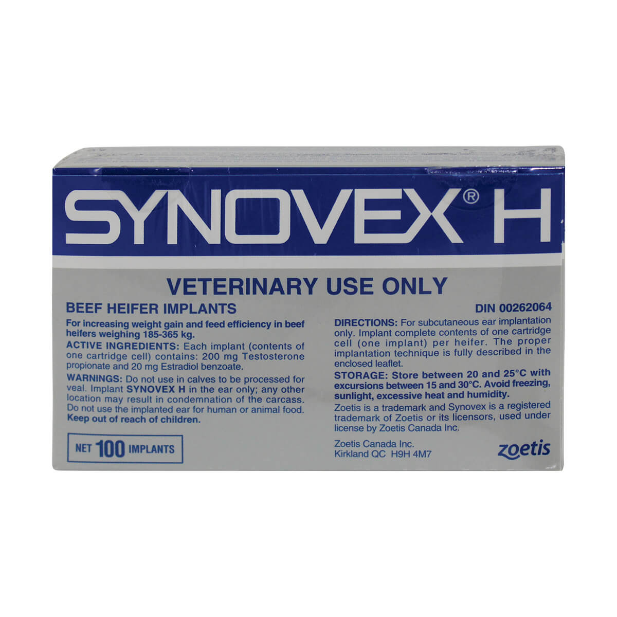 Synovex H Implants - 100 Pack