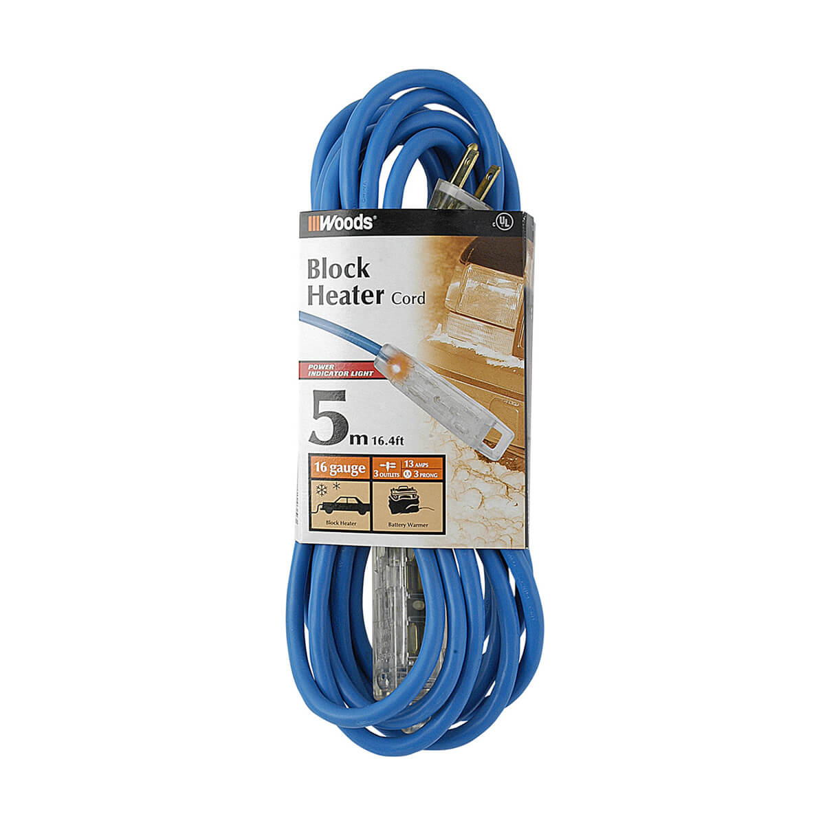 Extention Cord with Lit Ends - 16/3 5M SJTW