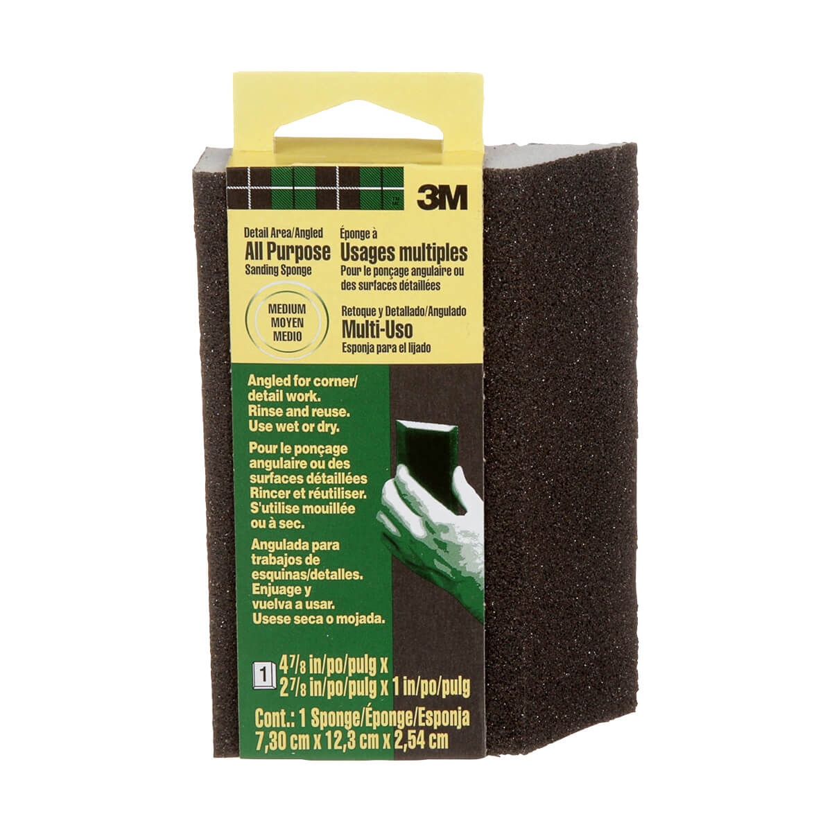 3M Angled Sanding Sponge - Medium Grit