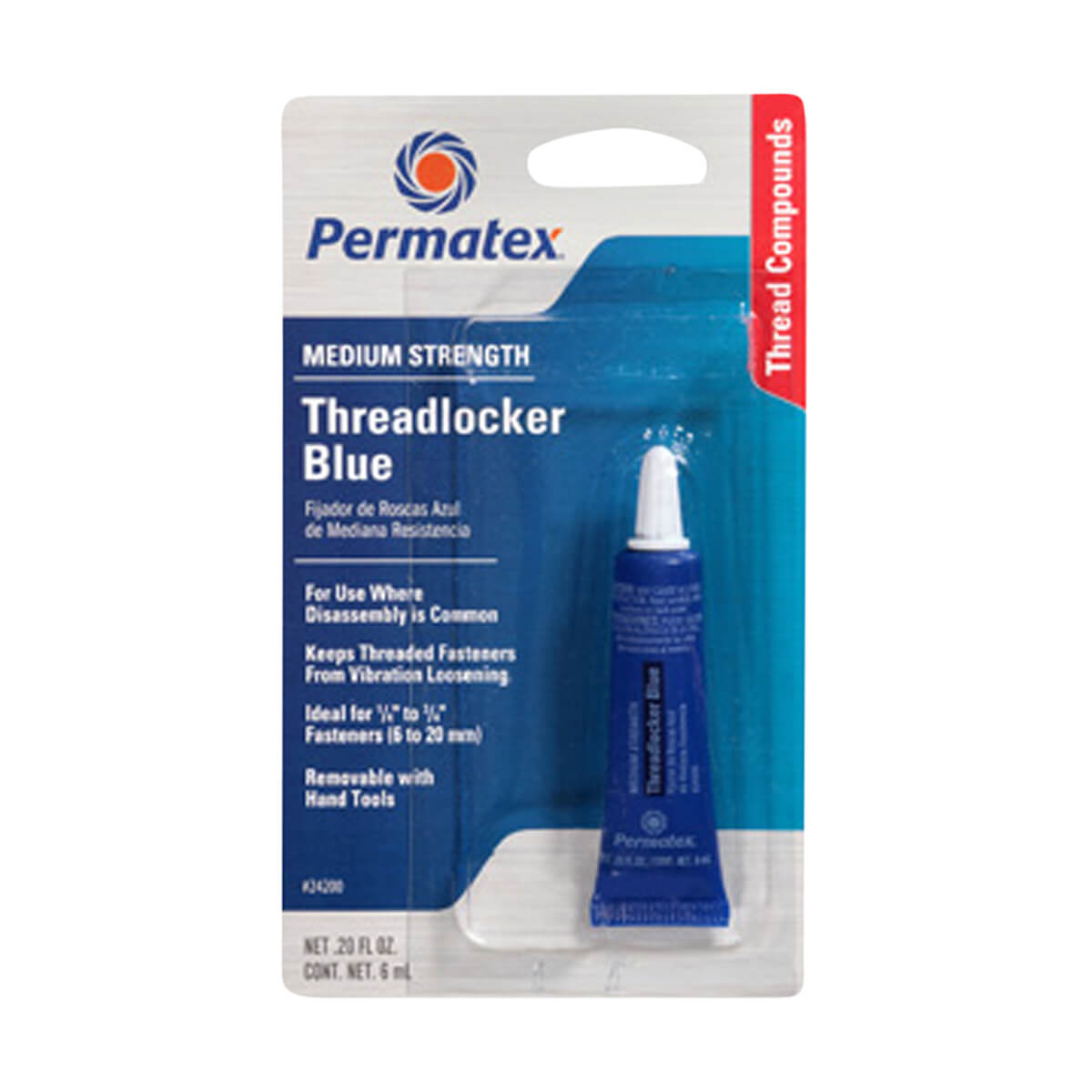 Permatex® Medium Strength Threadlocker BLUE - 6 mL