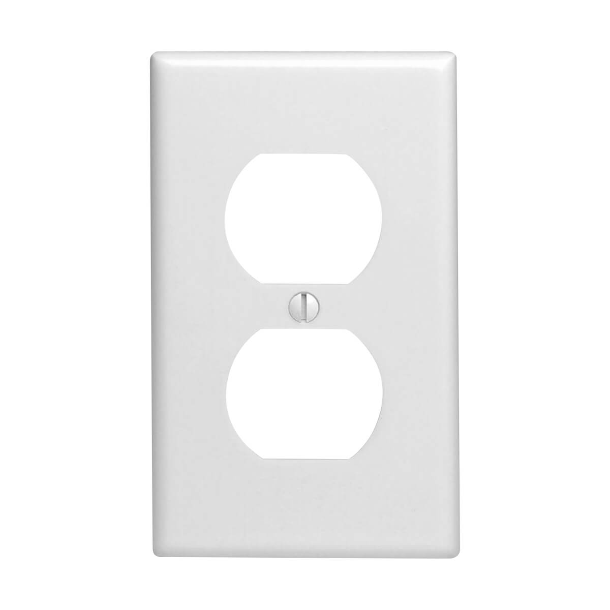 Leviton Smooth White Duplex Receptacle Wall Plate - Standard