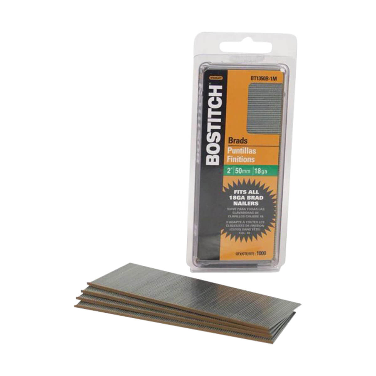 Bostitch 18-Gauge Brads - 2-in - Box of 1000