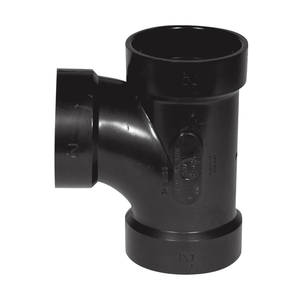 ABS-DWV Sanitary Tee - Hub - 3-in