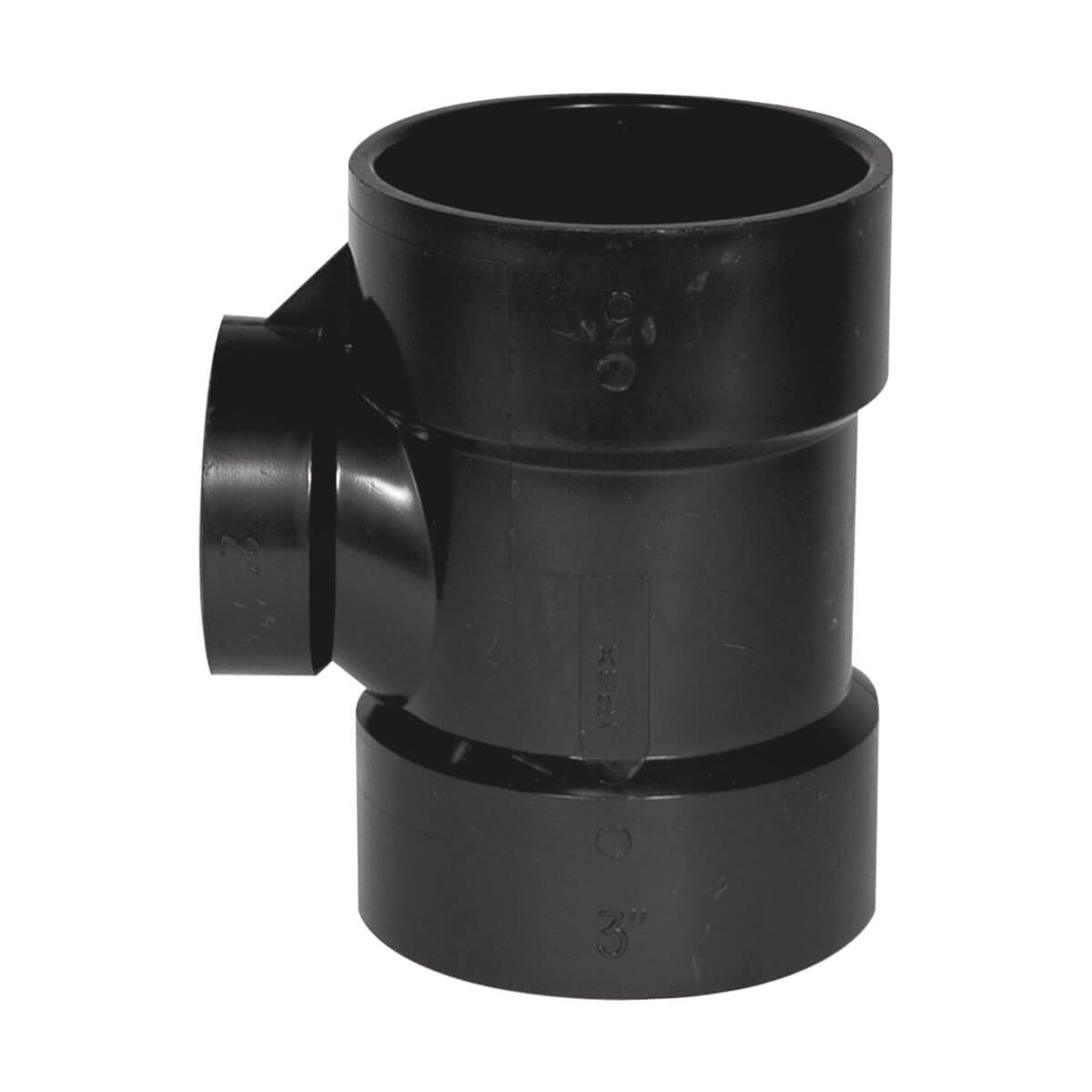 ABS-DWV Sanitary Tee - Hub - 3-in x 3-in x 2-in