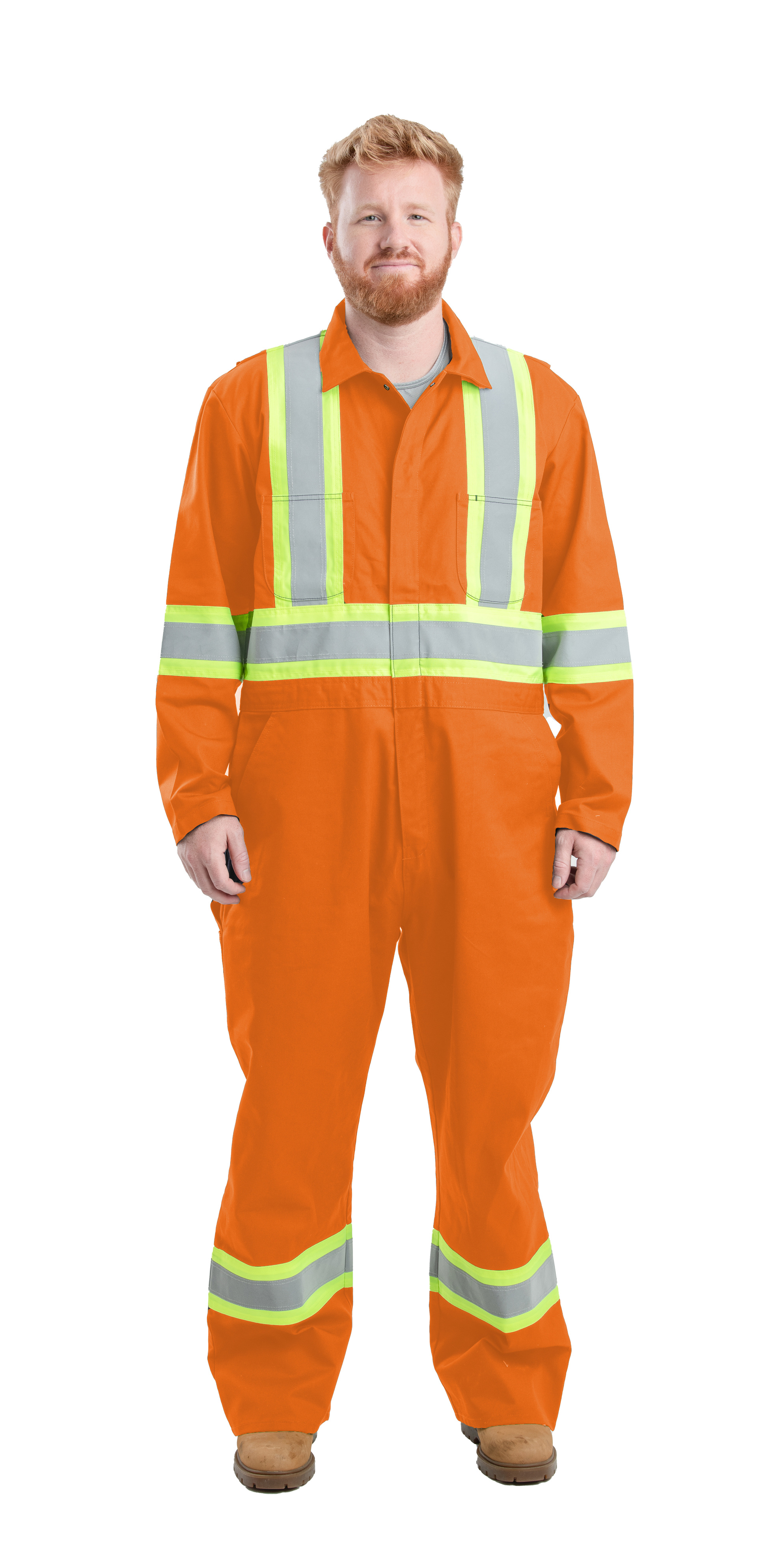 Saftey Striped Gasket Unlined Coverall