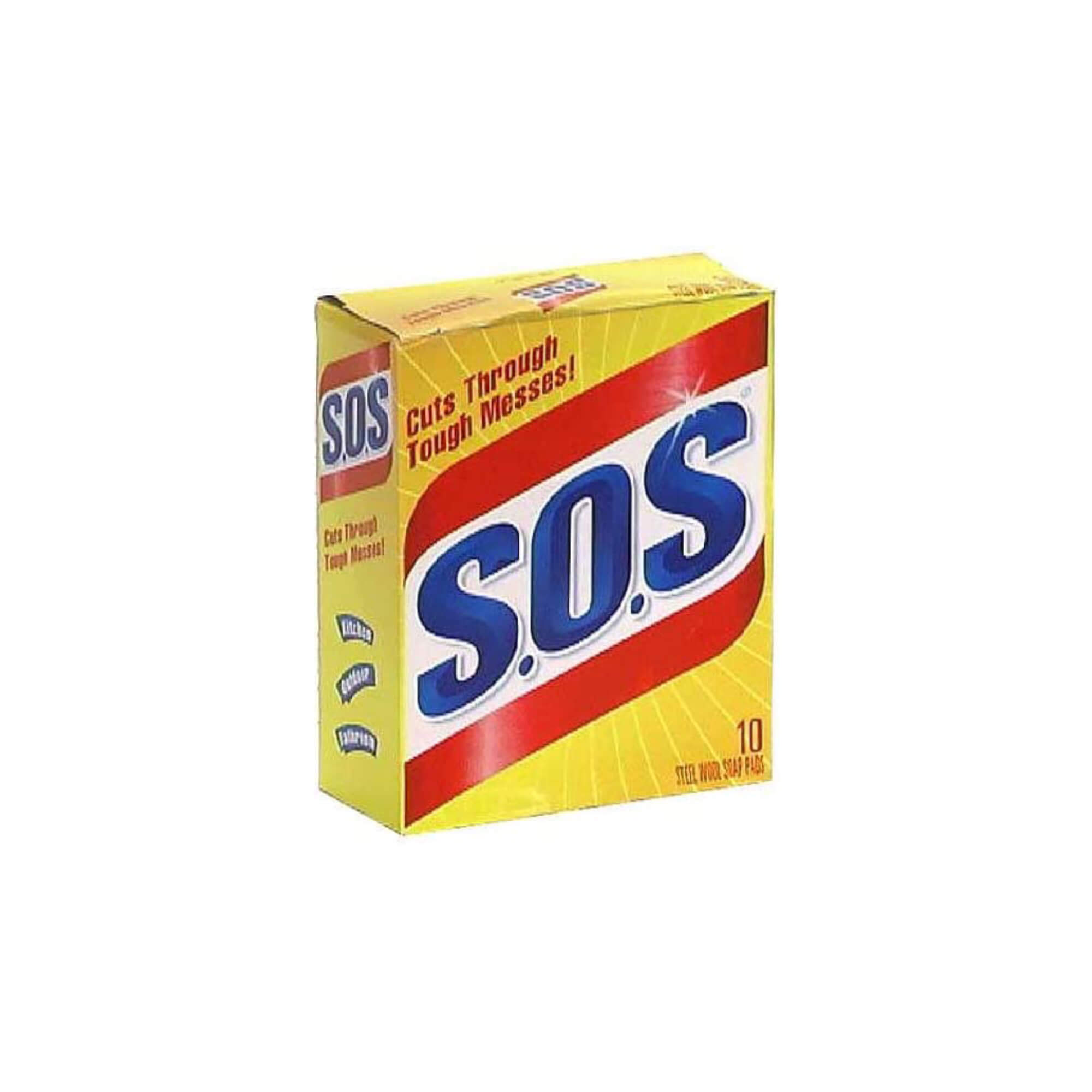 SOS Steel Wool Pads (10 Pads In 1 Pack) 931012