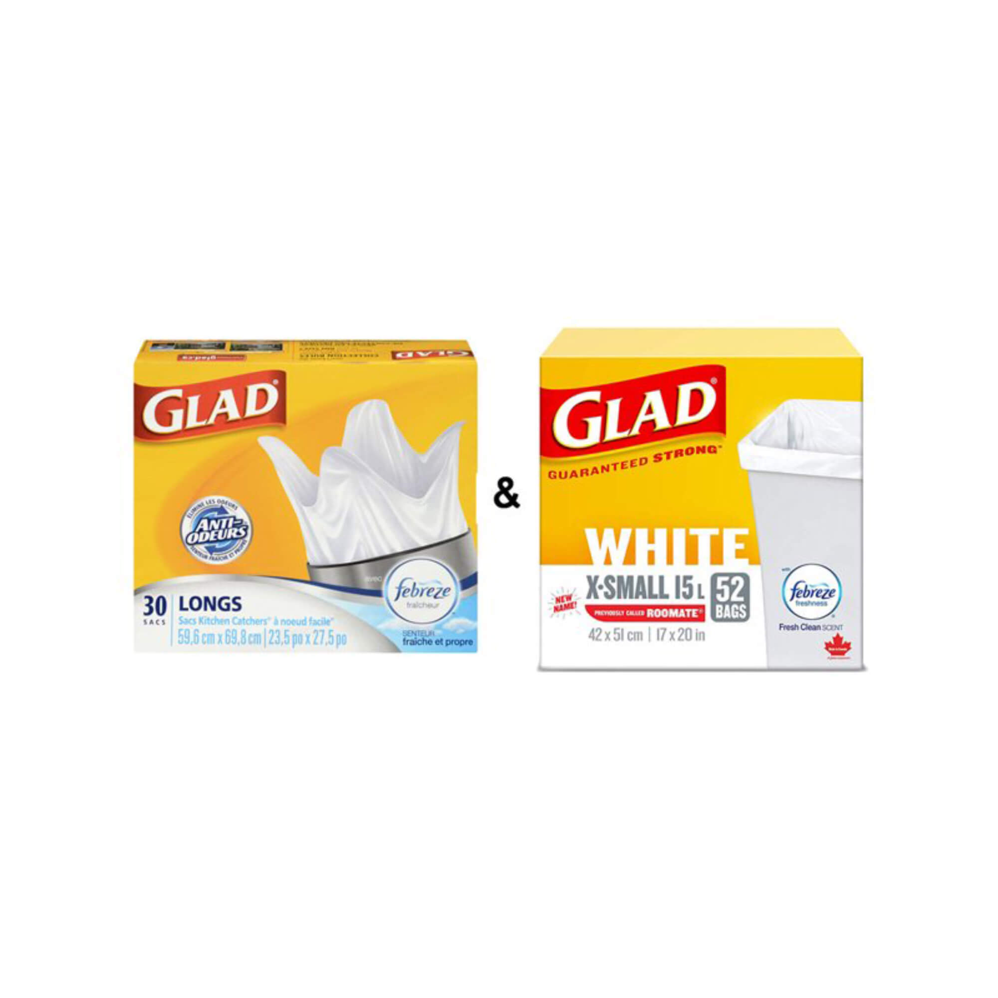 Glad White Garbage Bags - Small 25L - Fresh Clean Scent
