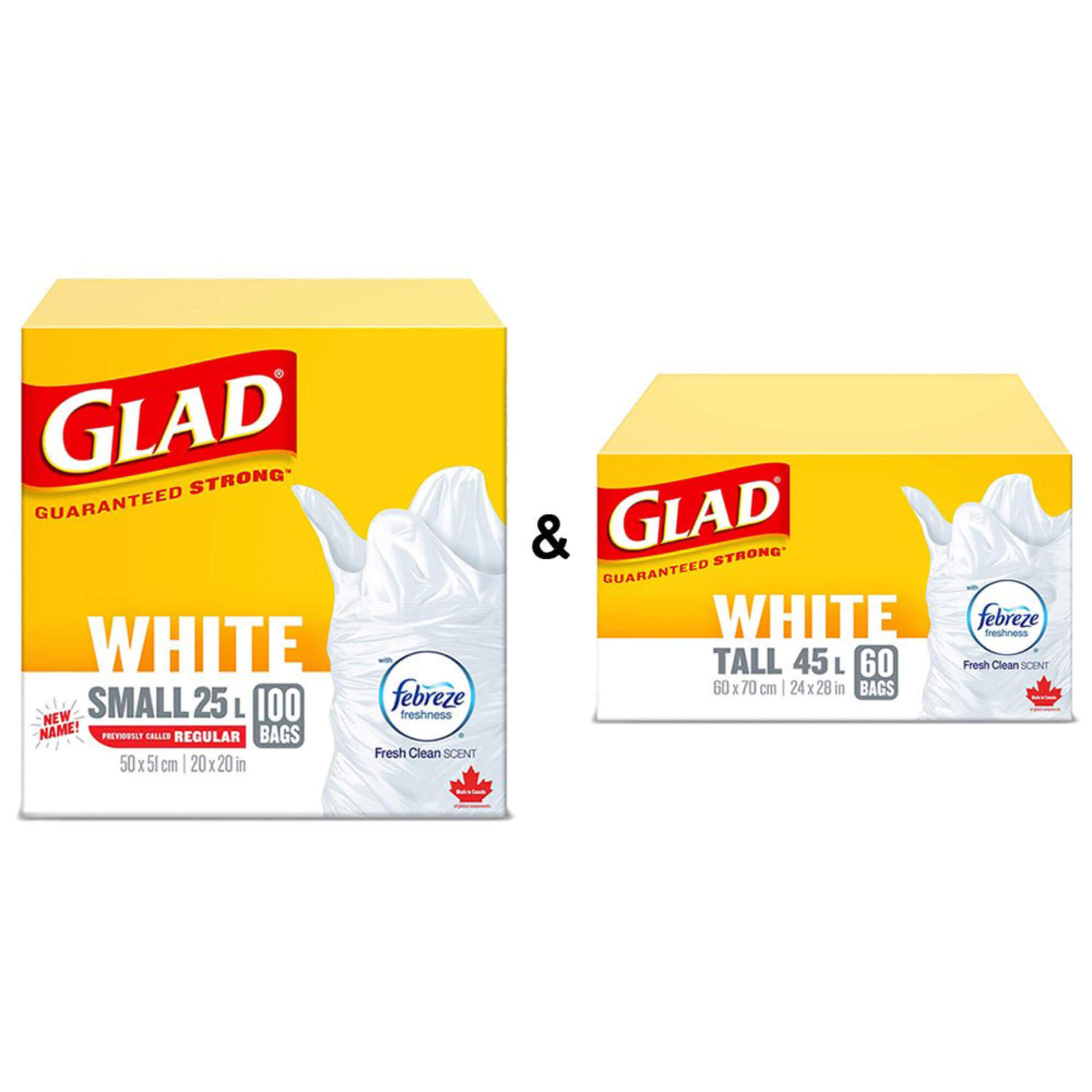 Glad White Garbage Bags, Small & White Garbage Bags, Tall