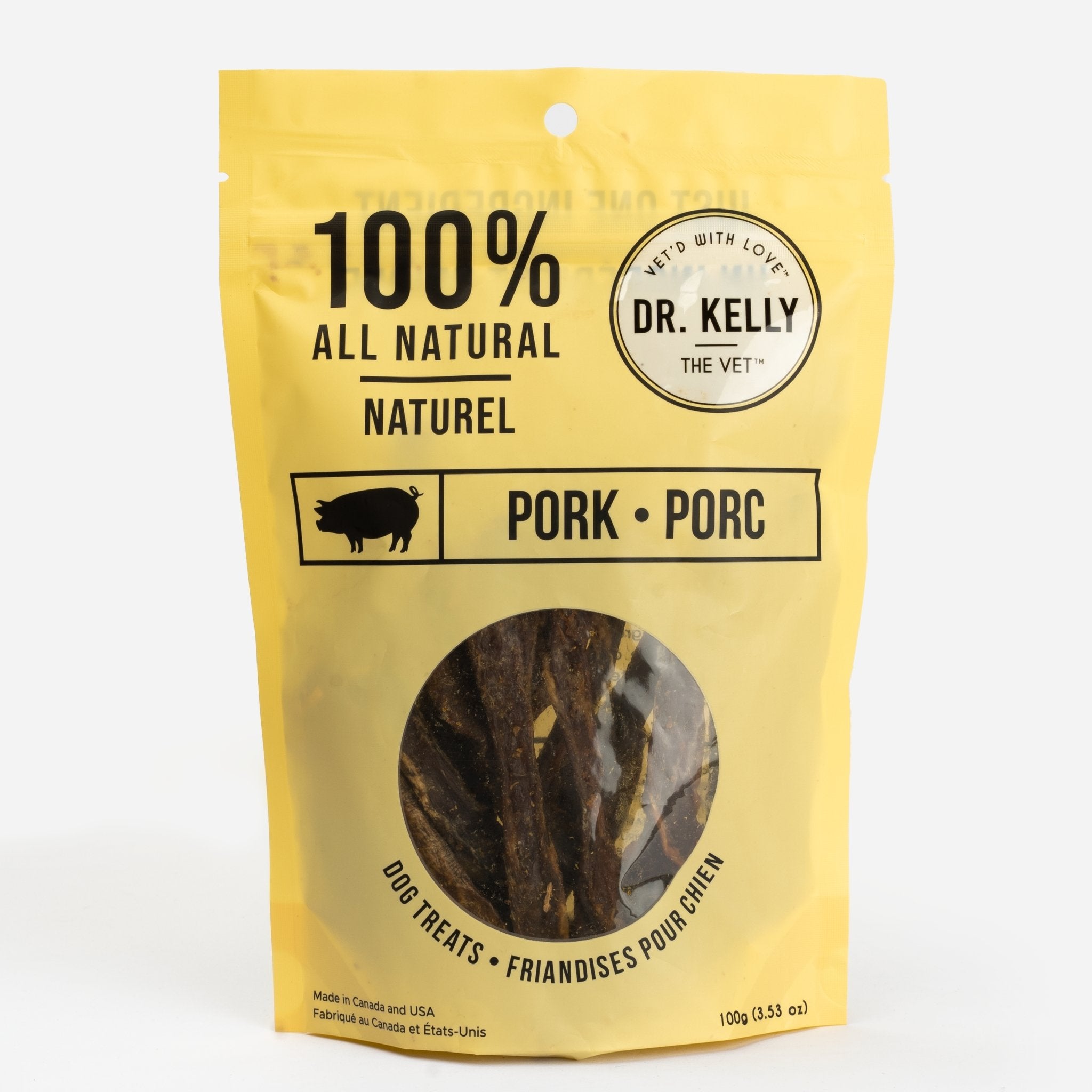 Dr. Kelly The Vet 100% Natural Dog Treats - Pork 100g