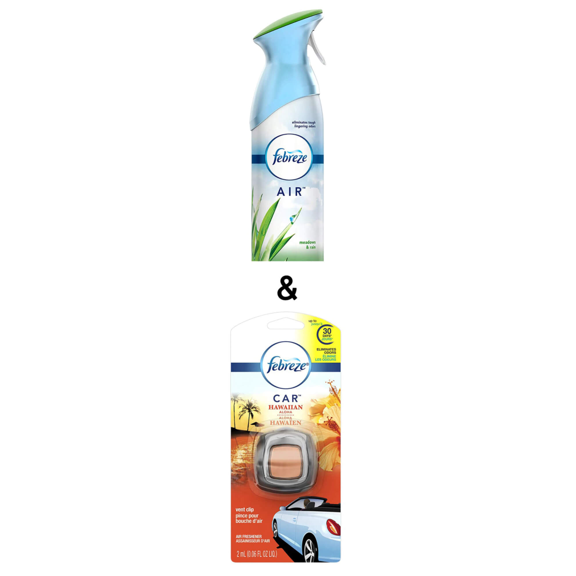 Car Vent Clip Air Freshener 1ct & Febreze Air Freshener 250g