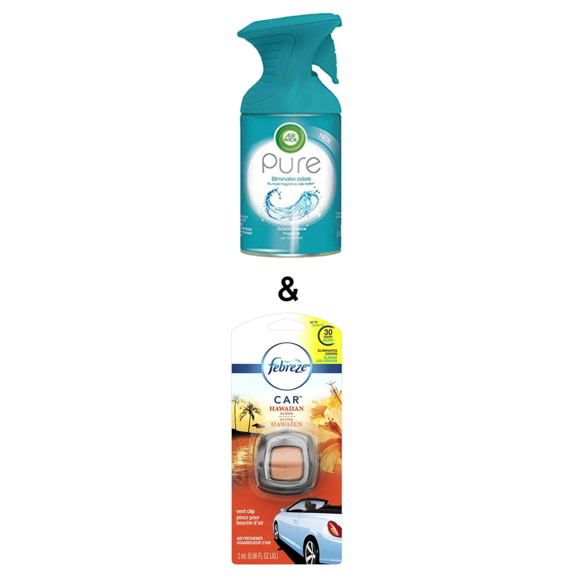 Car Vent Clip Air Freshener 1ct & Air Wick Pure Aerosols 1ct