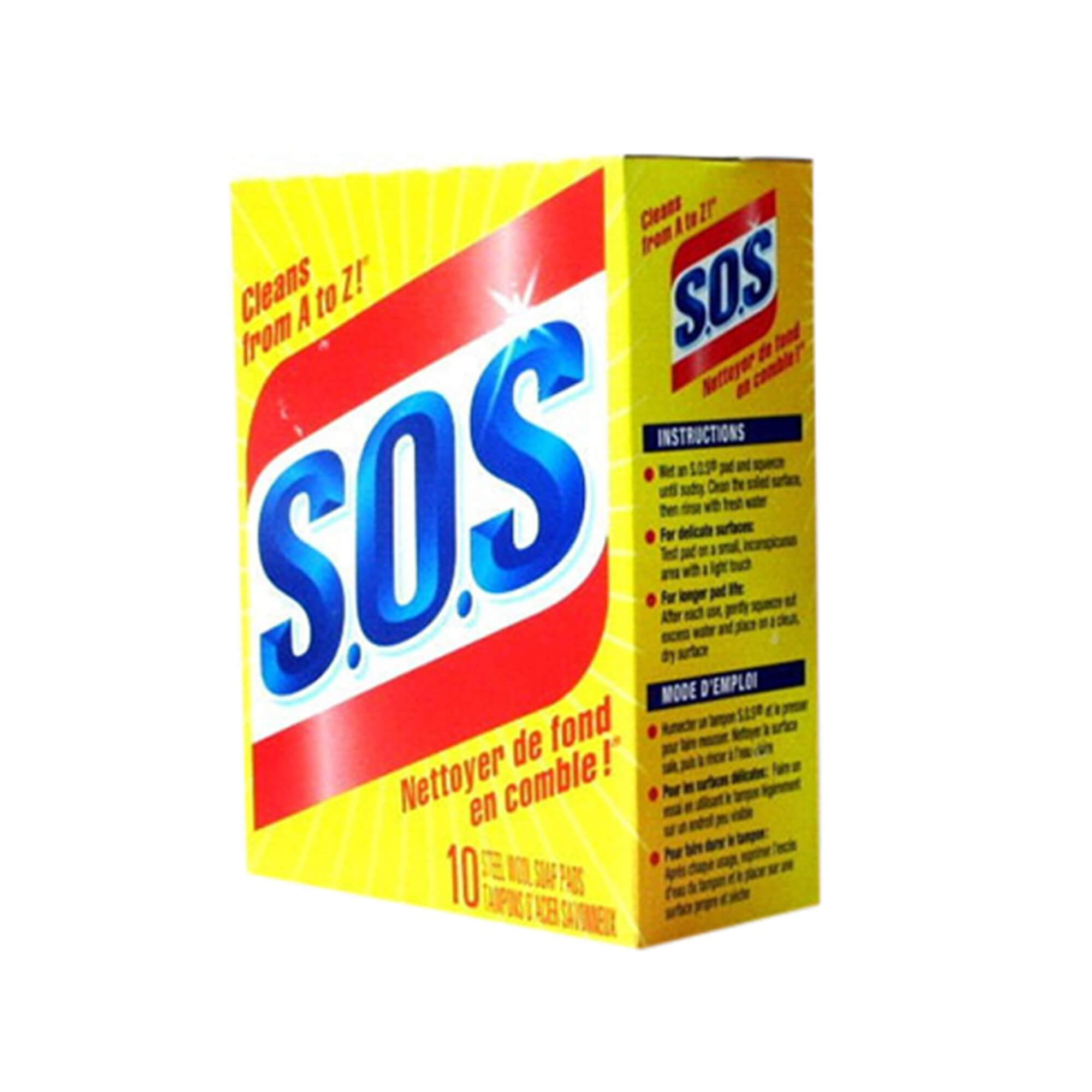 SOS Steel Wool Pads (10 Pads In 1 Pack) 931012