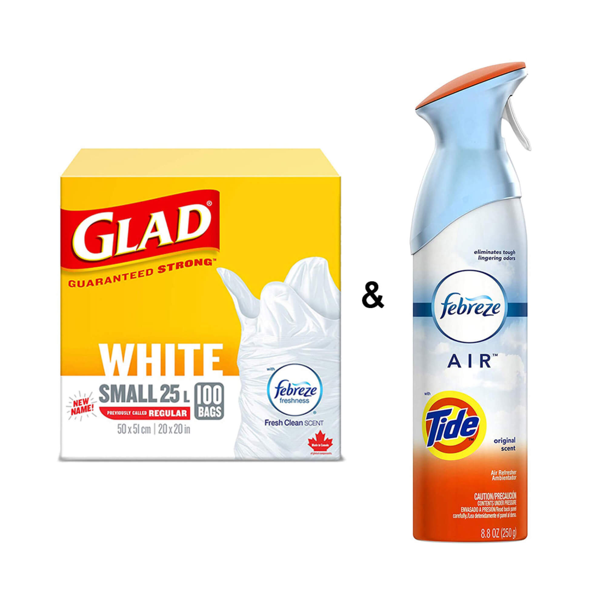 Air Freshener & Glad White Garbage - Small 25 L - 24 Bags