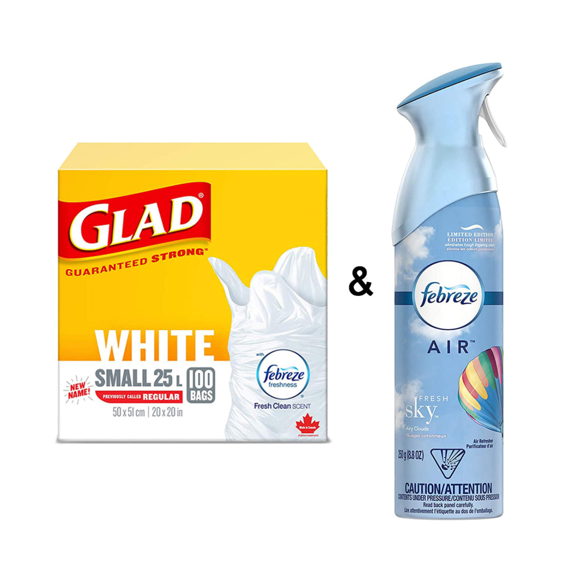 Air Freshener & Glad White Garbage - Small 25 L - 24  Bags