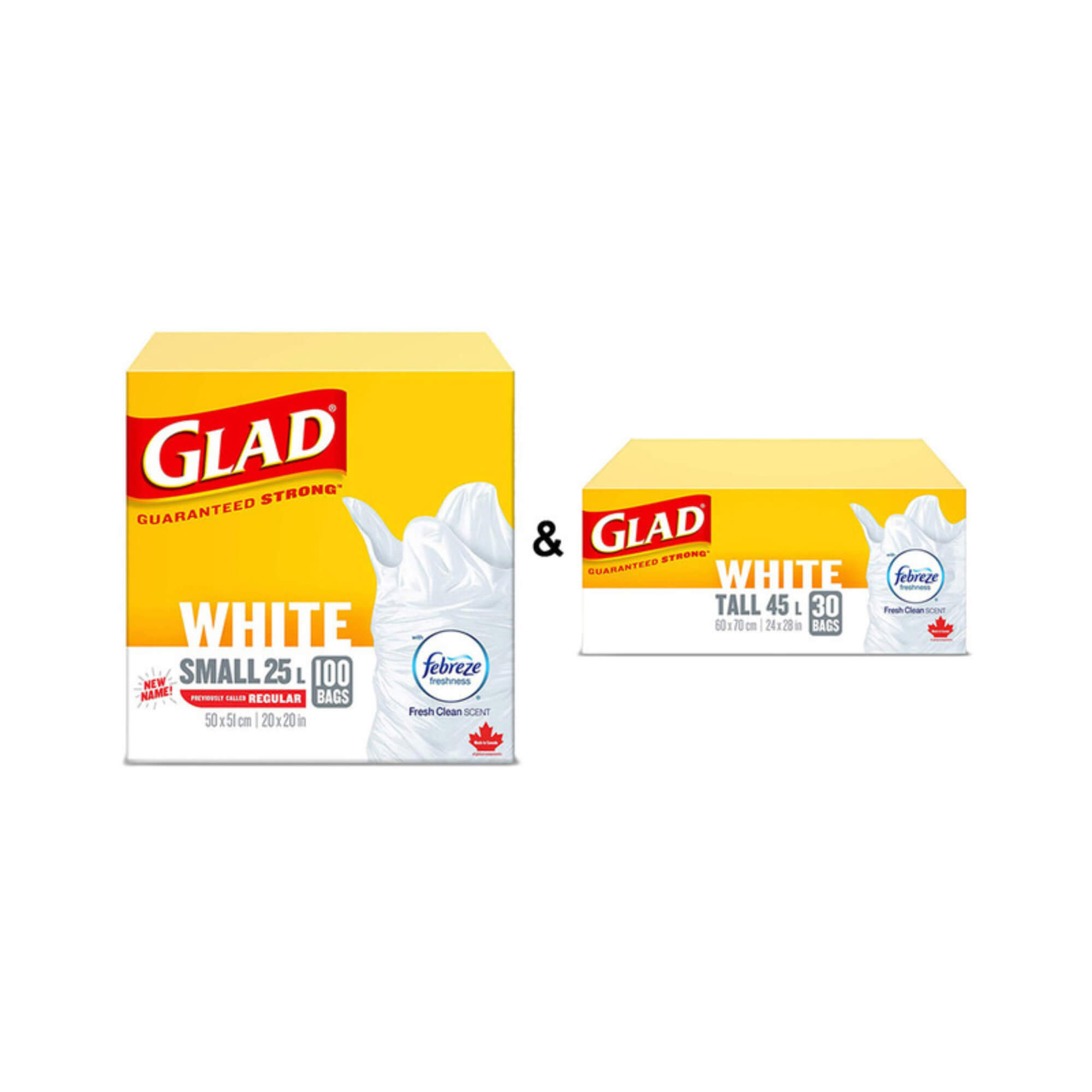 Glad White Garbage - Small 25 L,24 Bags & Tall 45 L,30 Bags