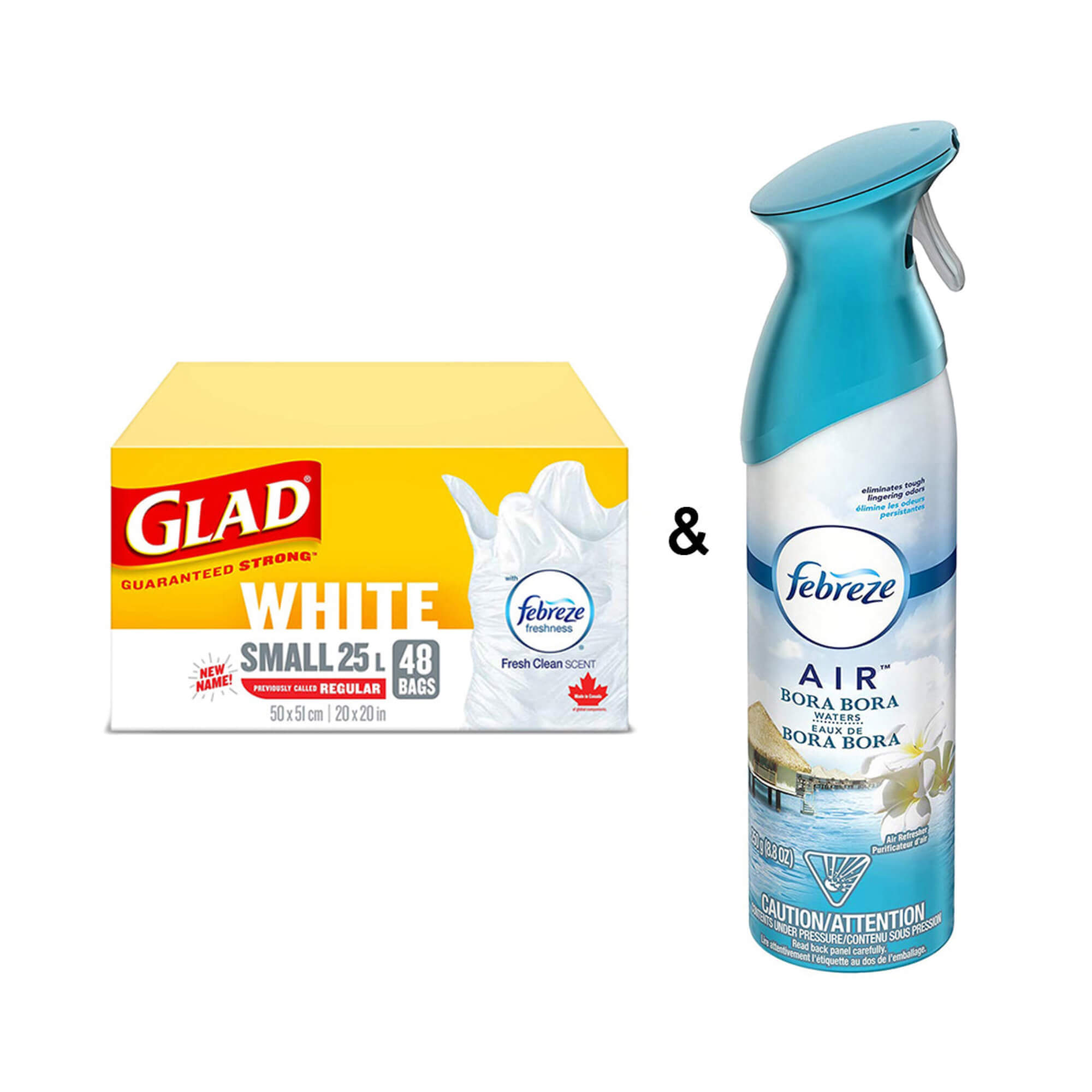Air Freshener, & Glad White Garbage - Small 25 L, 48 Bags