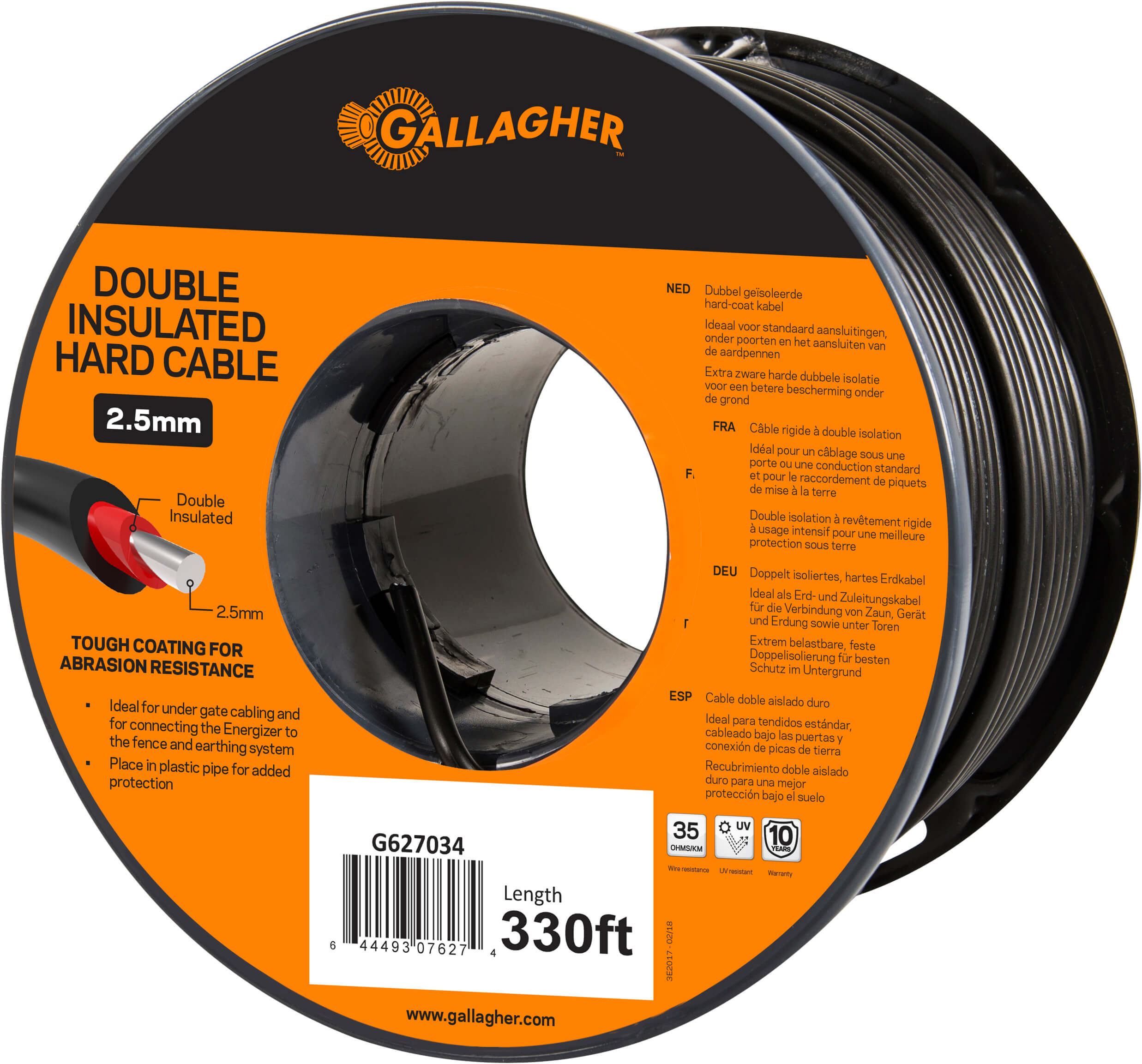 2.5mm Double Insulated Hard Cable - 100m