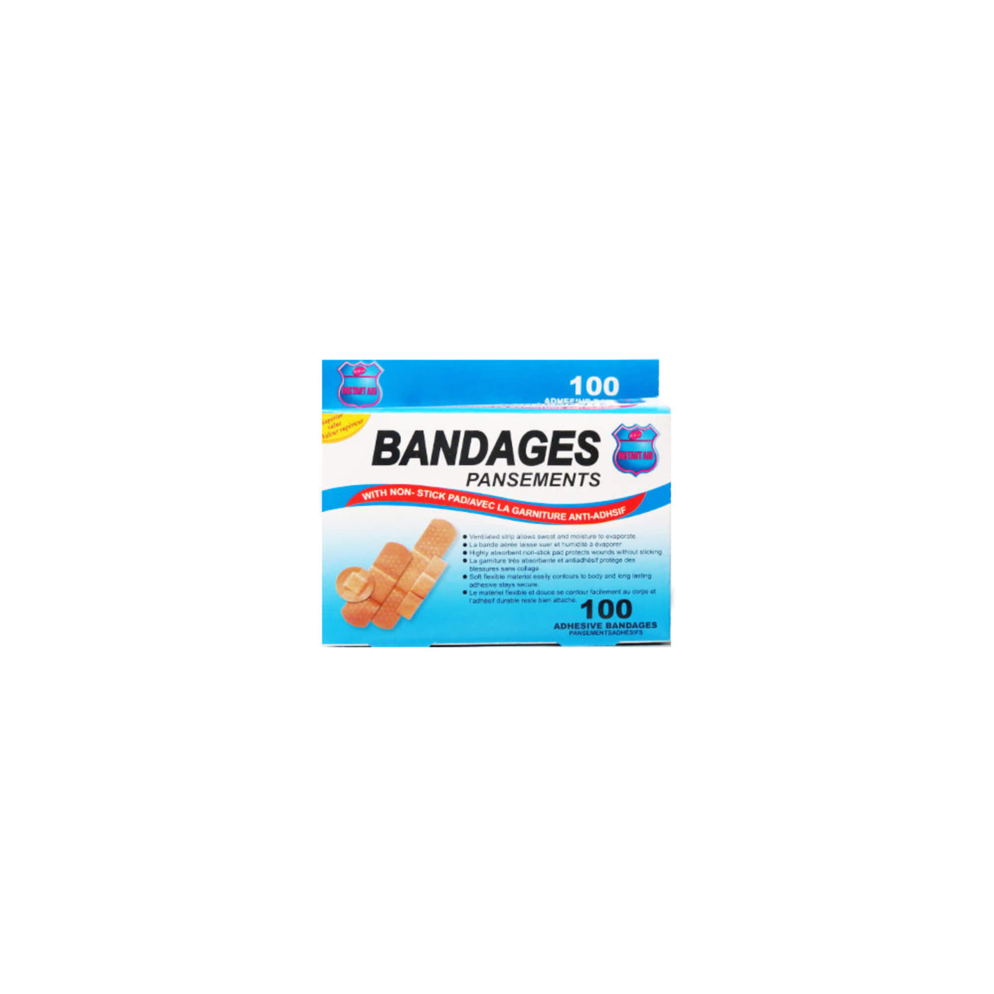 Instant Aid Bandages (100 In 1 Pack) (Pack of 3) by Purest
