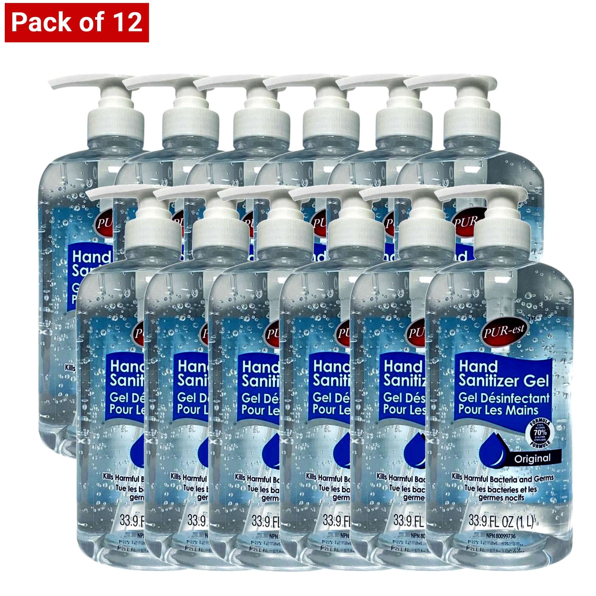 Purest Hand Sanitizer Pump 1L - (12 Pack)