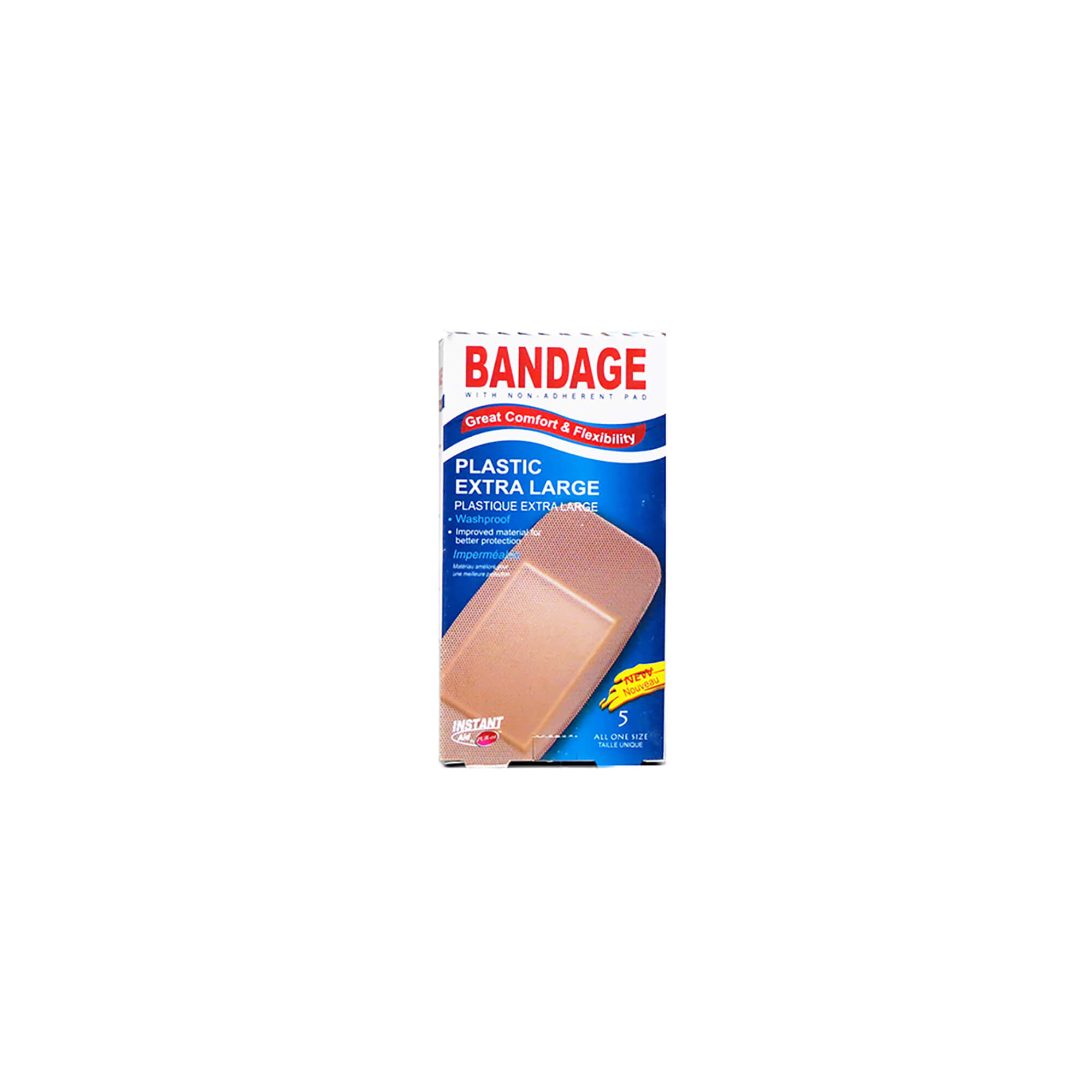 Purest Instant Aid Plastic Extra Large Bandages, 5 In 1 Pack
