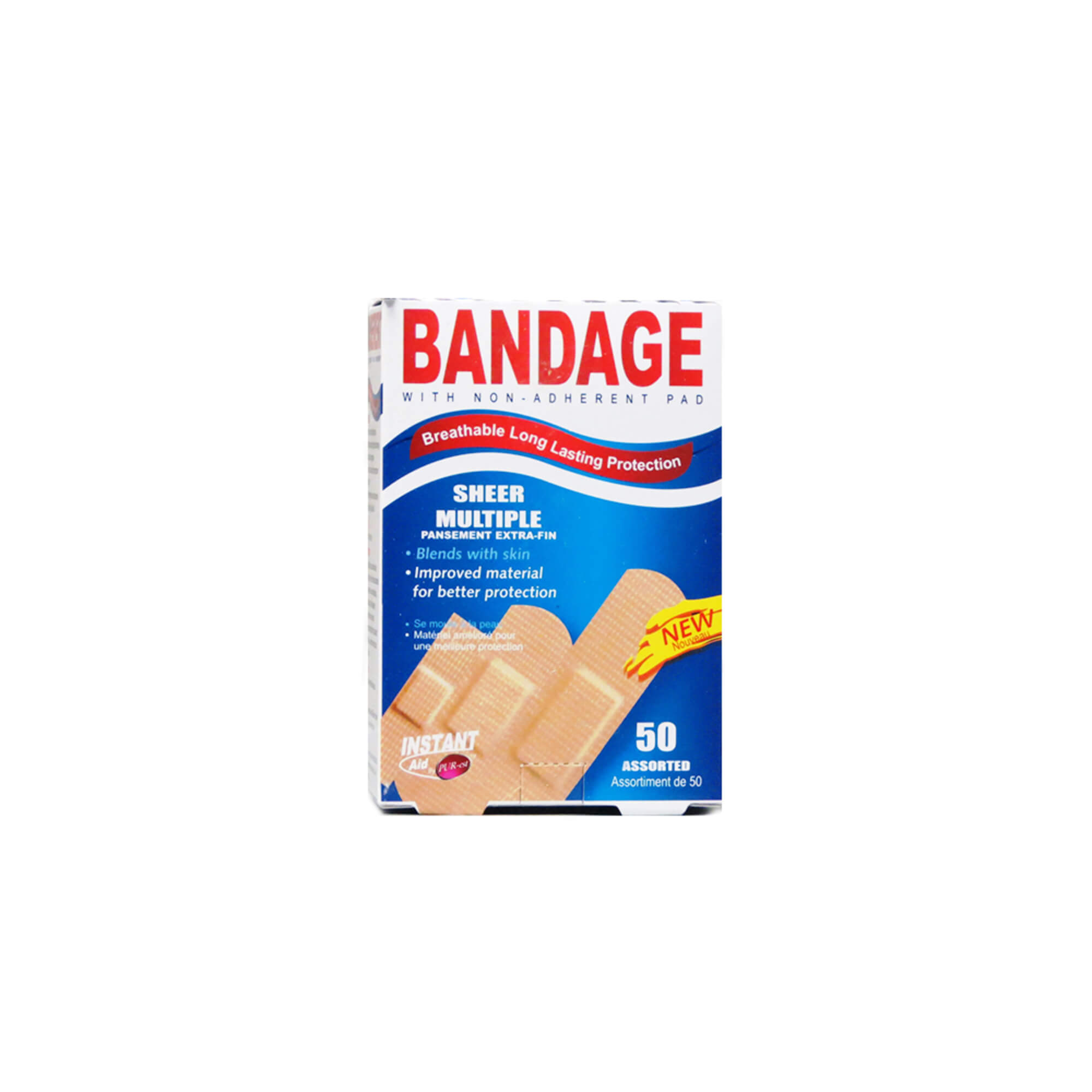 Purest Instant Aid Sheer Multiple Bandage (50 In 1 Pack)